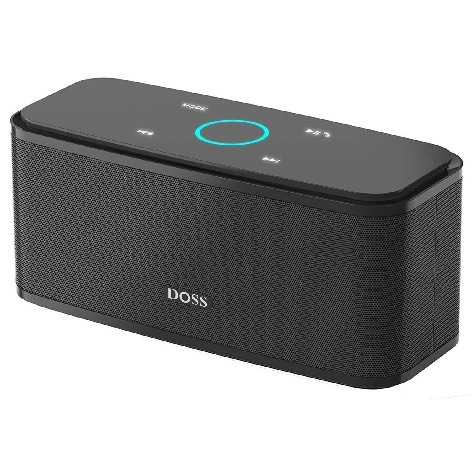 DOSS SoundBox Touch Wireless Bluetooth Speaker with 12W HD Sound and Bass, IPX5 Waterproof, 20H Playtime, Handsfree, for Office, Home, Outdoor, Travel-Upgraded