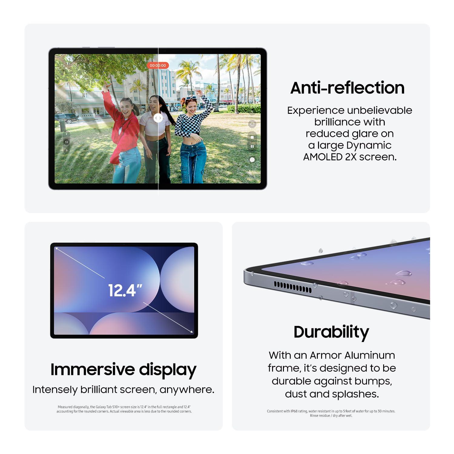 Samsung Galaxy Tab S10+ Plus 12.4” 512GB Android Tablet, Galaxy AI Tools, Circle to Search, AMOLED 2X Display, Long Battery Life, Durable Design, S Pen for Note-Taking, US Version, Moonstone Gray - Image 4