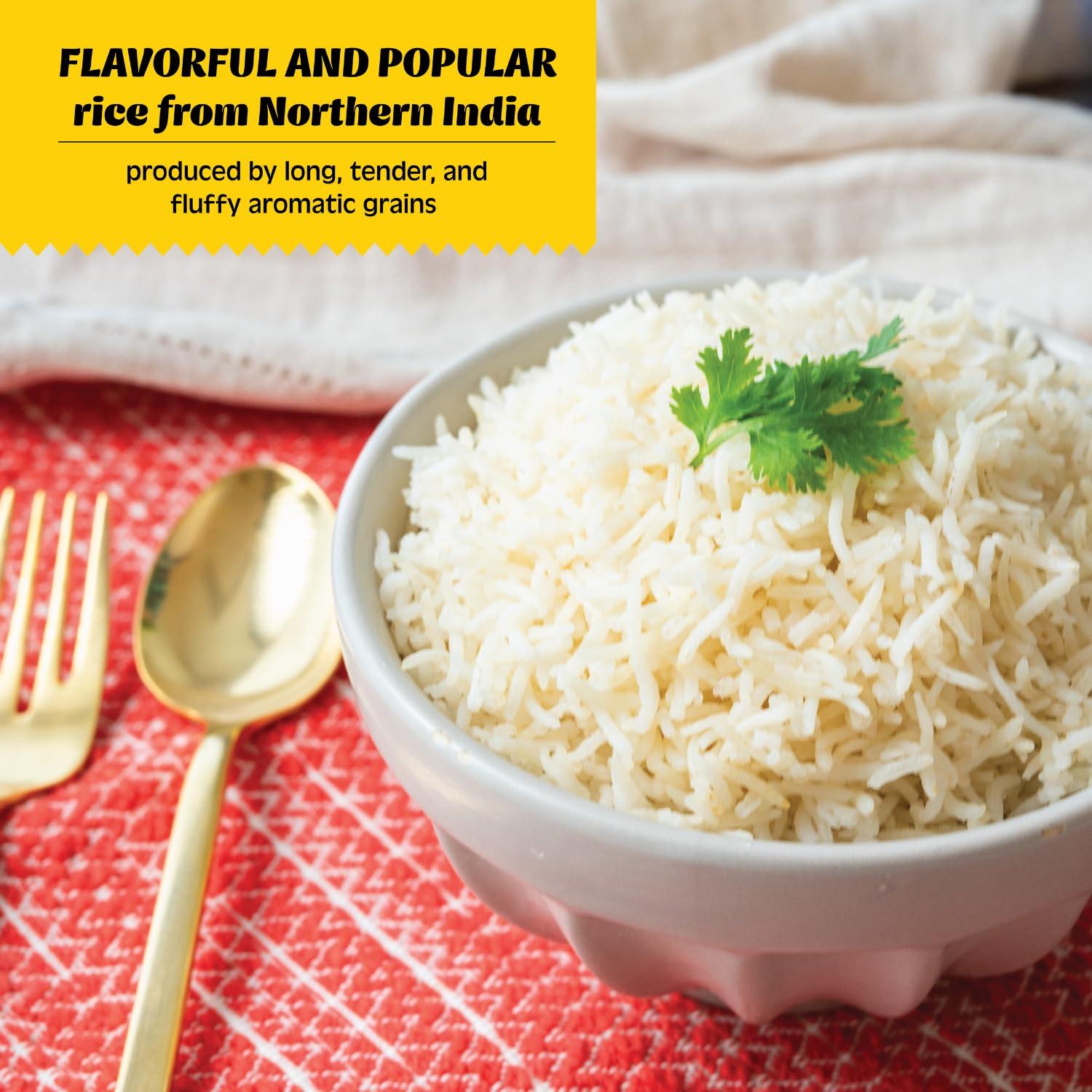 Authentic Ultra Long Sella Parboiled Basmati Rice by Khazana in 10 lb Bag - Aromatic and Flavorful Indian Grain - Non-GMO, Gluten Free, Kosher, Cholesterol Free - Image 3