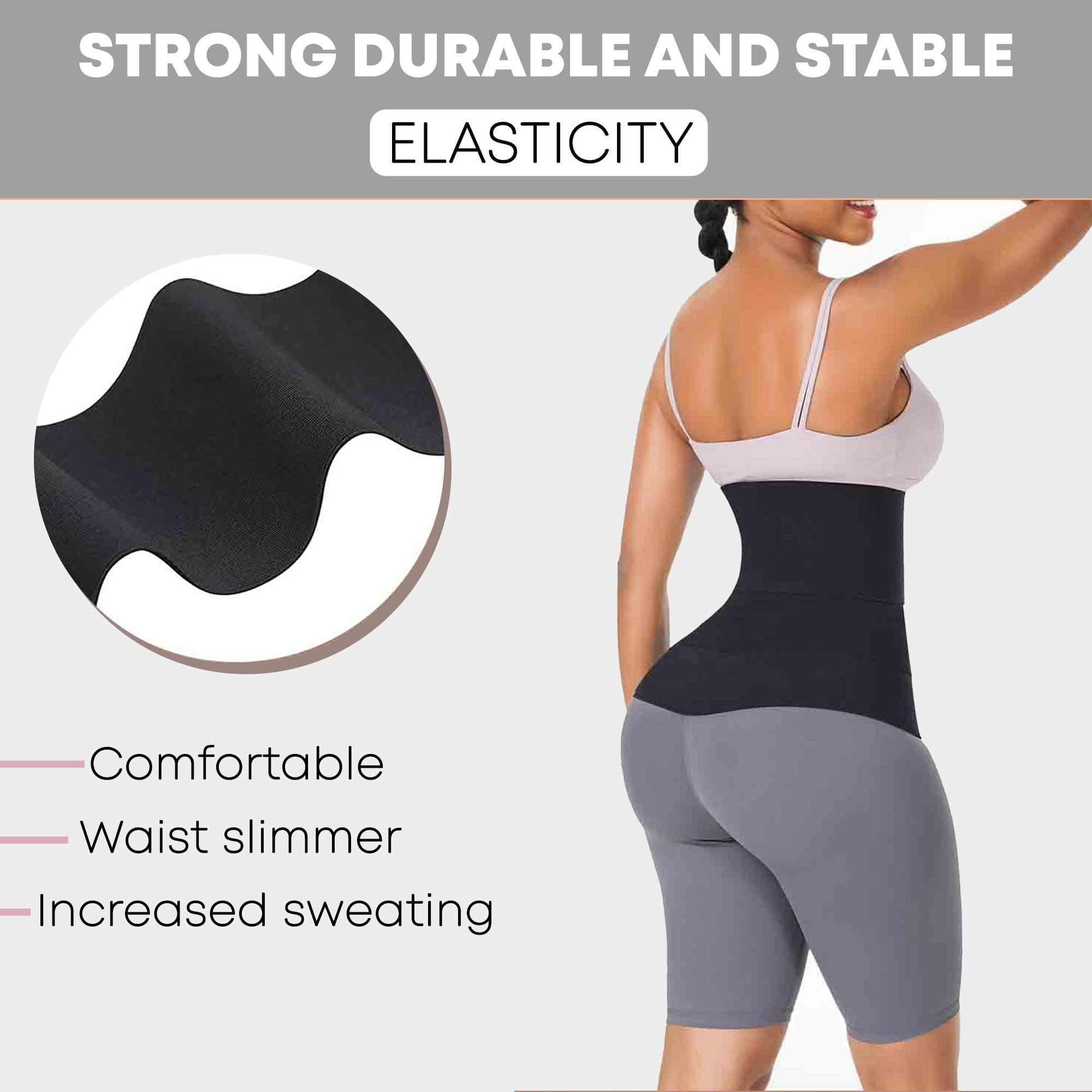 Soo slick Waist Trainer for Women Lower Belly Fat - Bandage Wrap Sauna Belt Compression Tummy Control Belt Plus Size Snatch Me Up Bandage Wrap Waist Trimmer Black - Image 3
