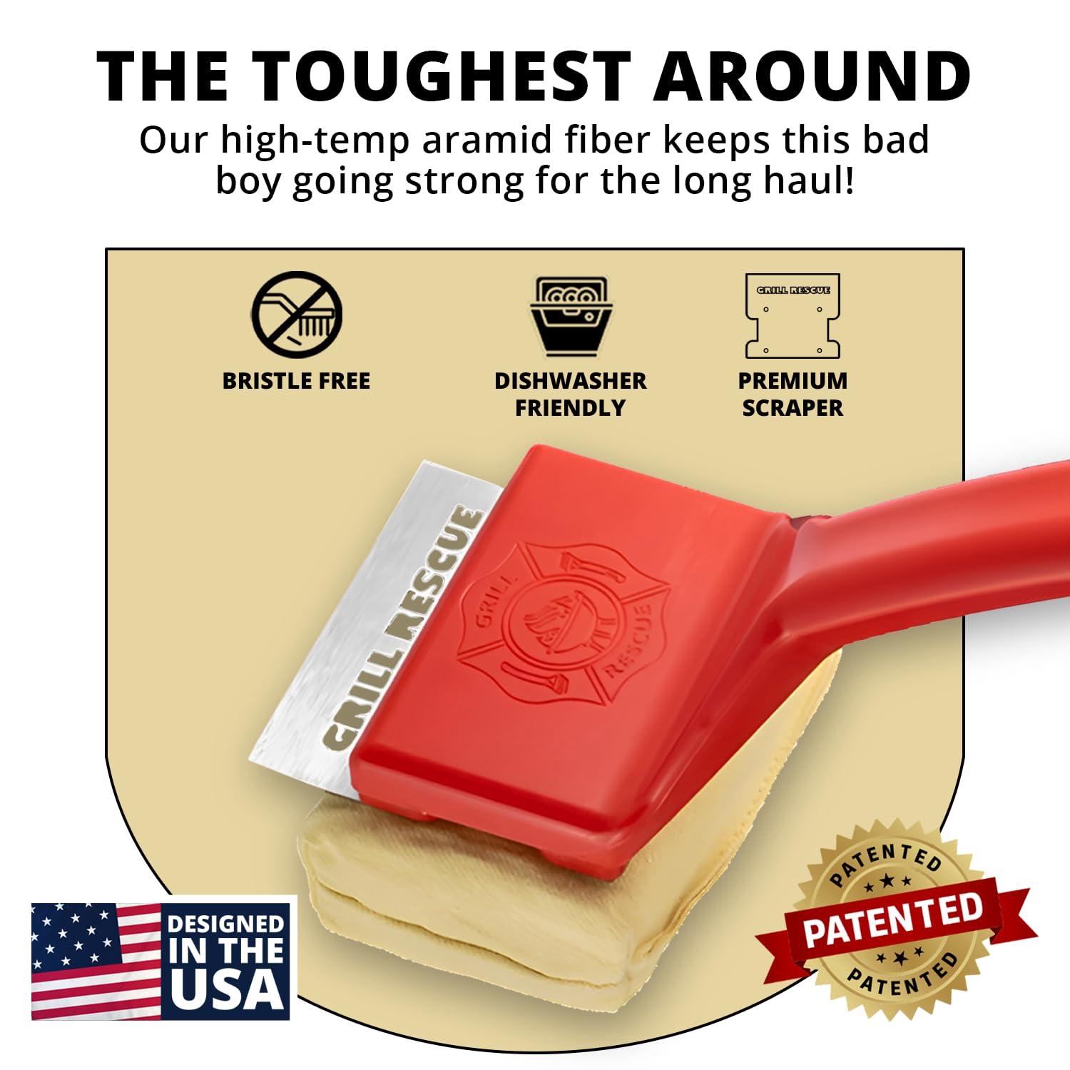 Grill Rescue BBQ Replaceable Cleaning Head, Bristle Free - Durable and Unique Grill Tools for Cast Iron or Stainless-Steel Grates, Barbecue Cleaner - Image 2