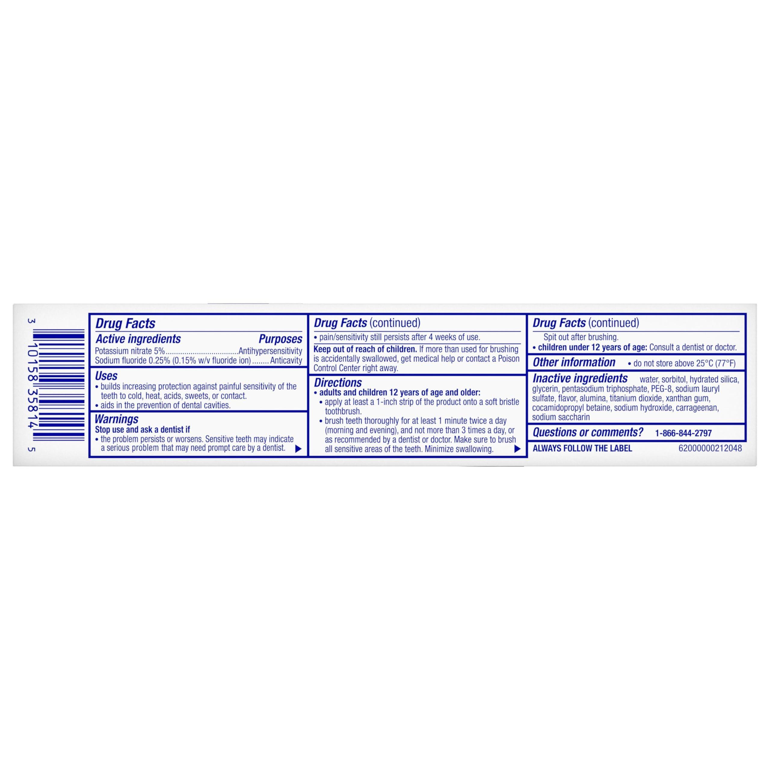 Sensodyne Clinical White Toothpaste Clinically Proven Whitening for Sensitive Teeth, Stain Protector, 3.4 oz x 3 - Image 8