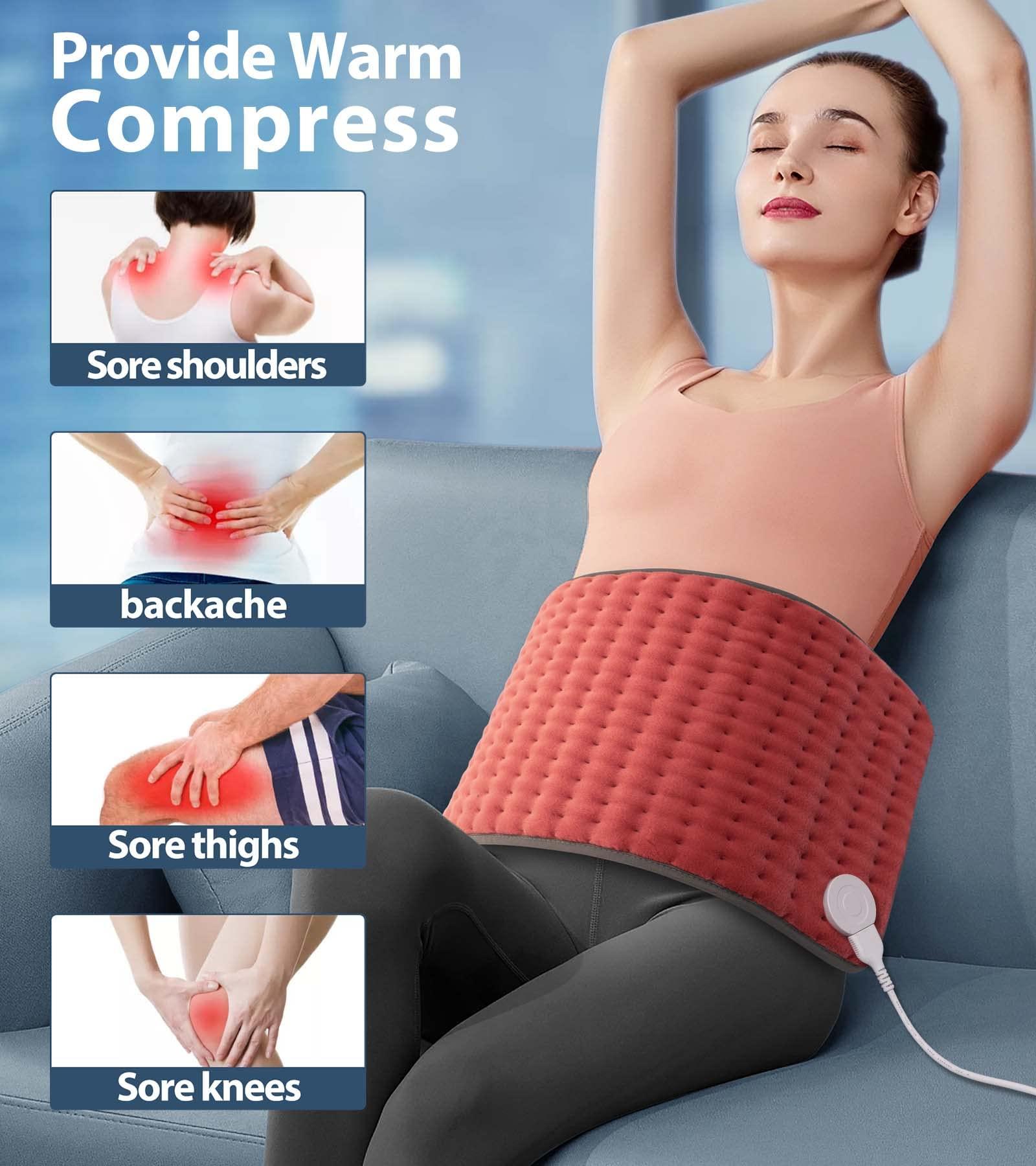 VALGELUIK Heating pad for Back, Neck, Shoulder, Cramps and Leg Pain Relief, Heat Pads Christmas Gifts for Women, Men, Mom, Dad, Auto-Off,Machine Washable,Moist Dry Heat Options,Extra Large 12"x24" - Image 9