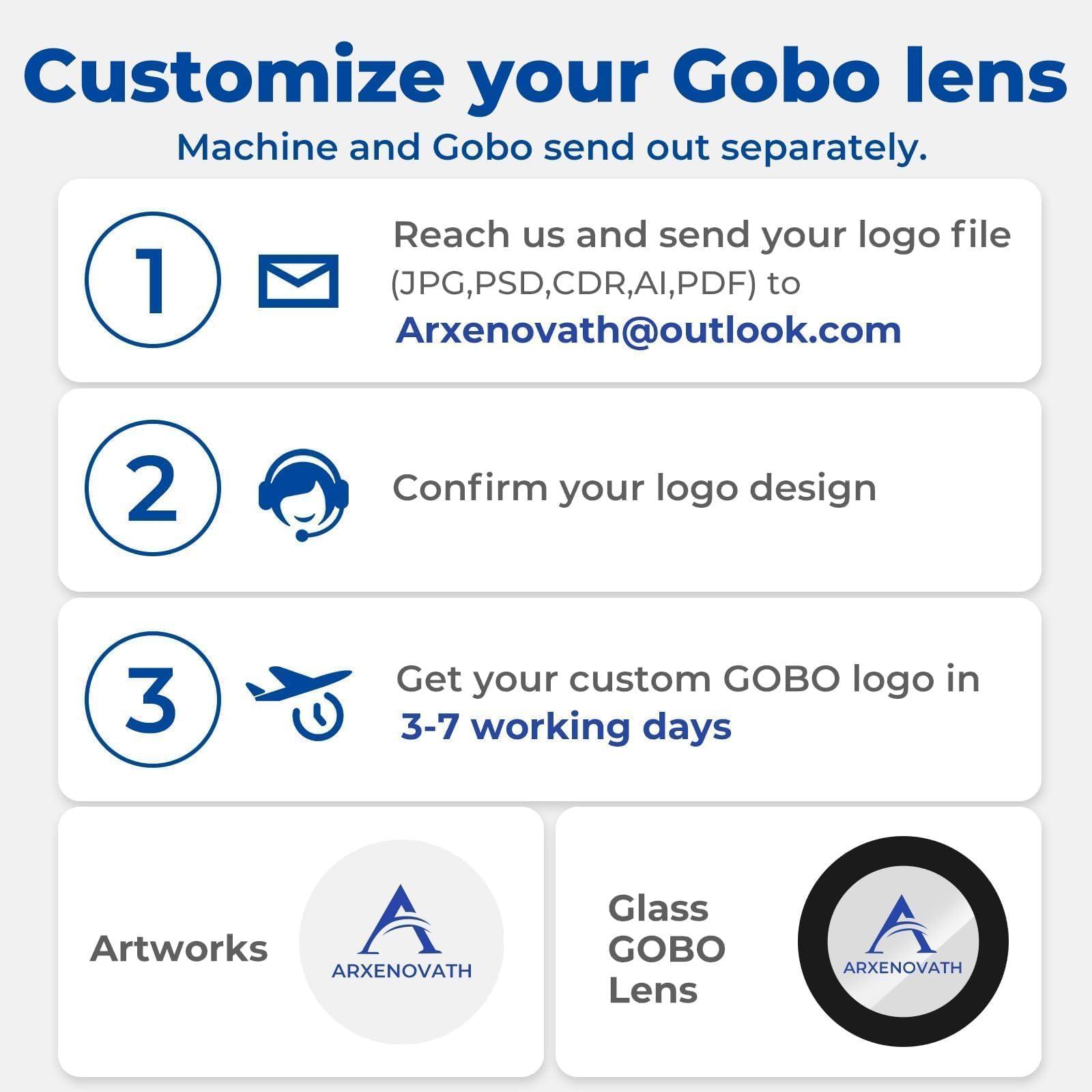 ARXENOVATH 50w Logo Projector for Business Custom GOBO Projectors Rotating Store Floor Personalized Wall Outdoor Waterproof IP67 Image for Shop Advertising,Wedding Stage - Image 5