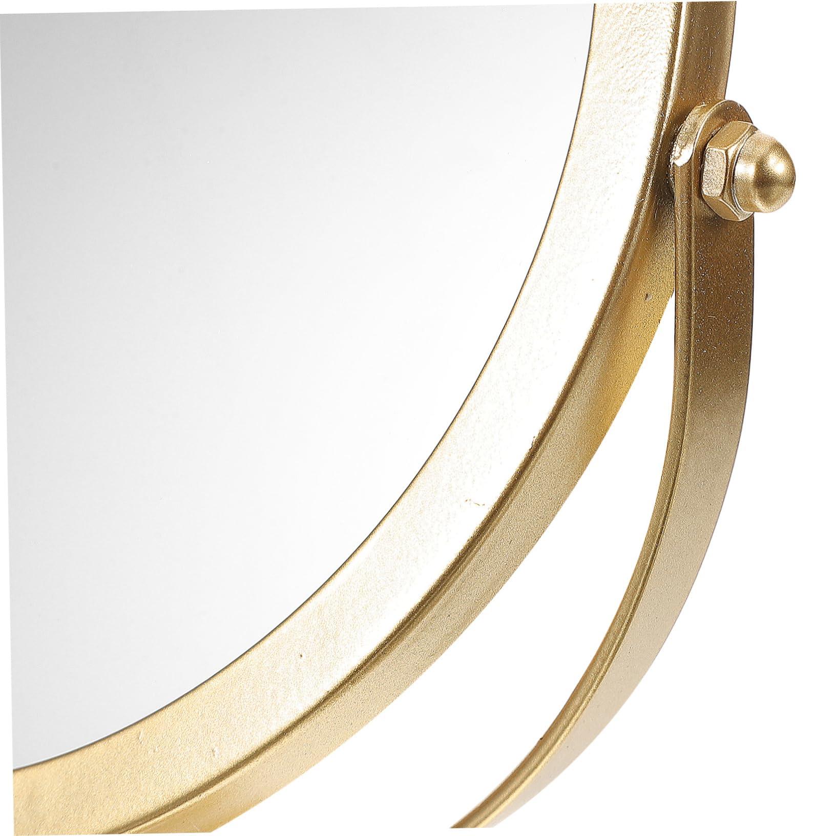 Cabilock Decorative Makeup Mirror Gold Magnifying Desk Mirror Sturdy Home Table - Image 5