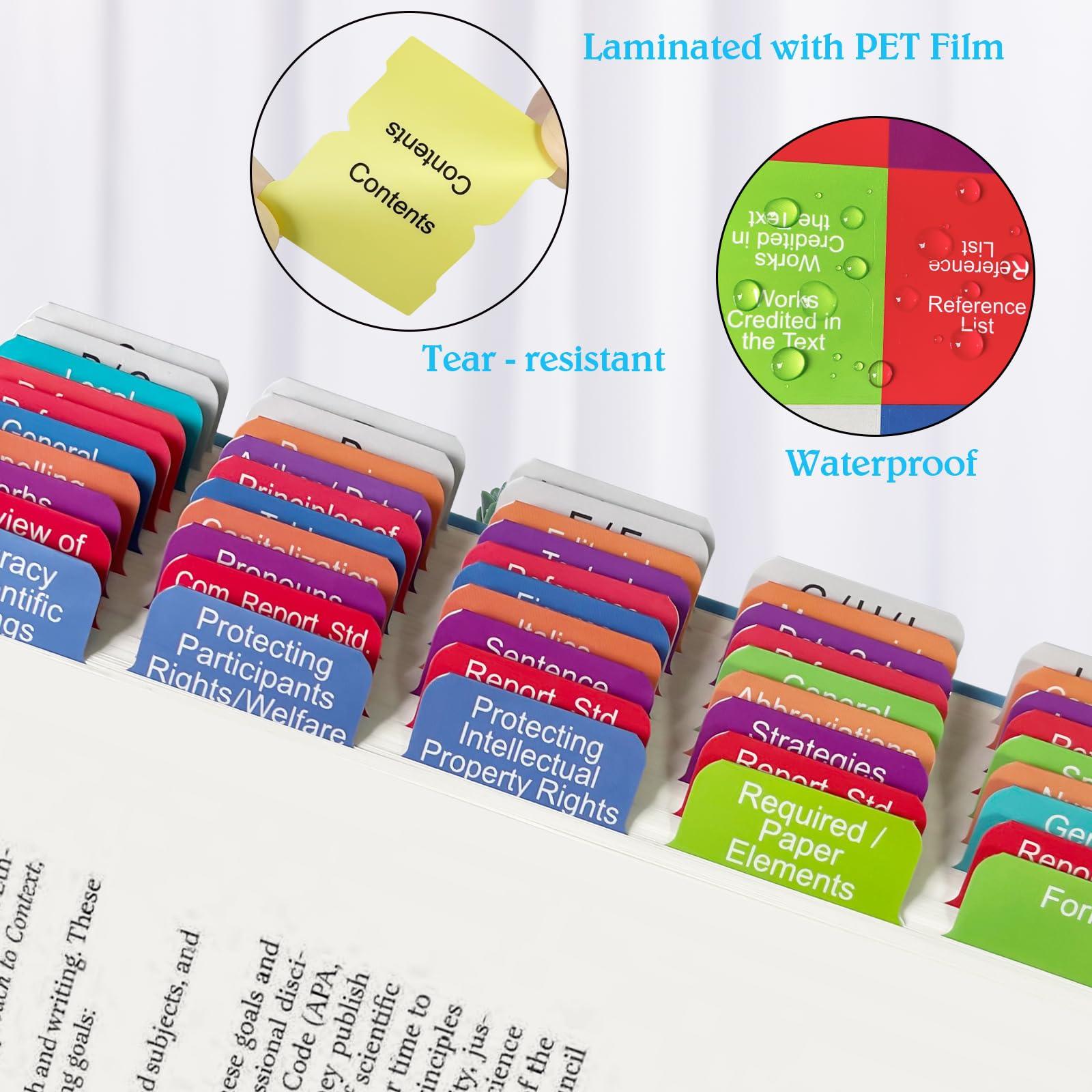 Index Tabs for The American Psychological Association 7th Edition Publication Manual(Book Not Included), 72 Book Tabs Plus 8 Blanks, with Page Numbers Sheet & Placement Guide Card - Image 6