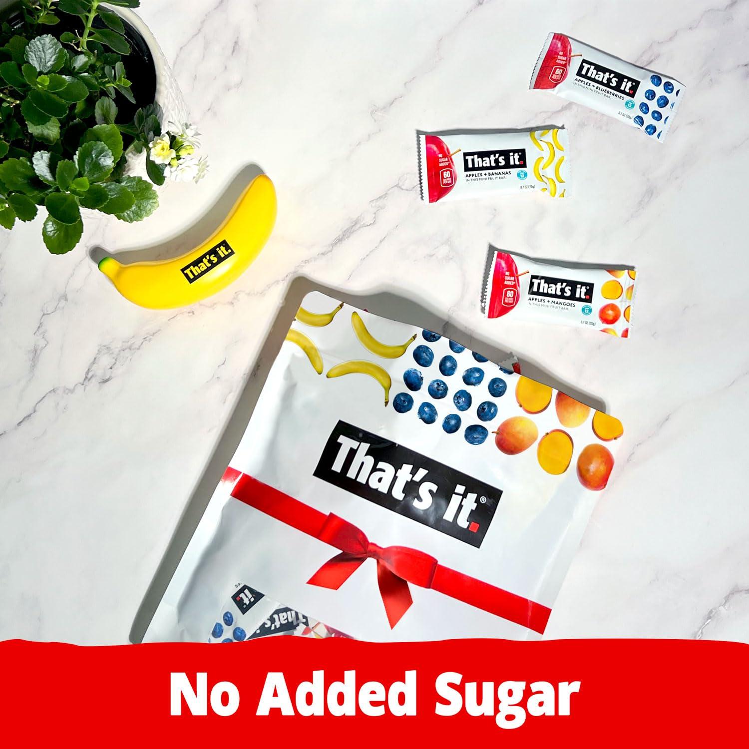 That's it. Mini Fruit Bars Gift Pouch (Variety 36 Count) No Sugar Added, Plant-Based, Vegan & Gluten Free, Paleo, Non GMO, Fiber (12 Banana, 12 Blueberry, 12 Mango) - Image 6