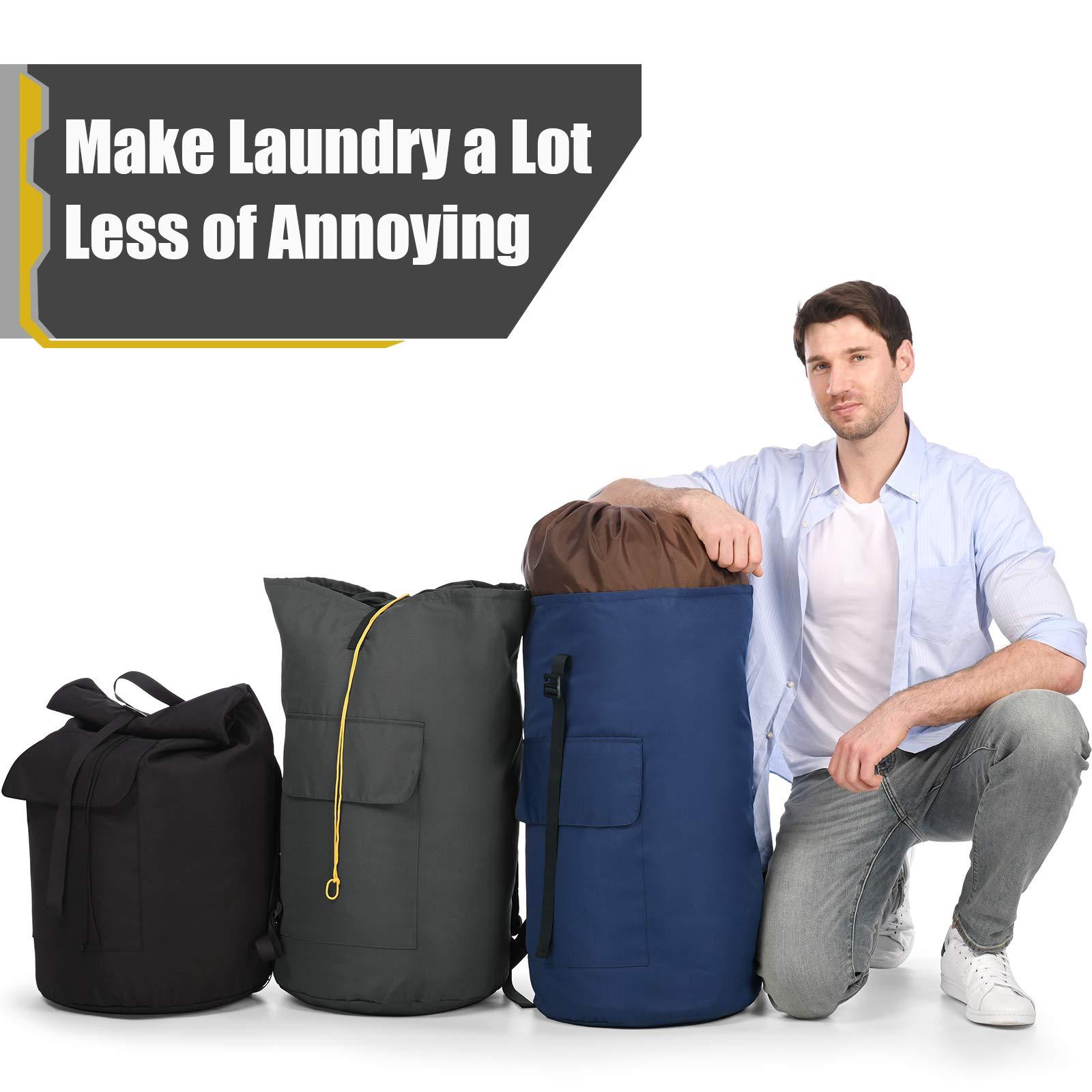 Backpack Laundry Bag, 115L Heavy Duty Extra Large College Laundry Backpack, Dirty Clothes Bag with Shoulder Straps, Laundry Hamper Bag with Drawstring Closure for College Dorm, Apartment, Laundromat - Image 6