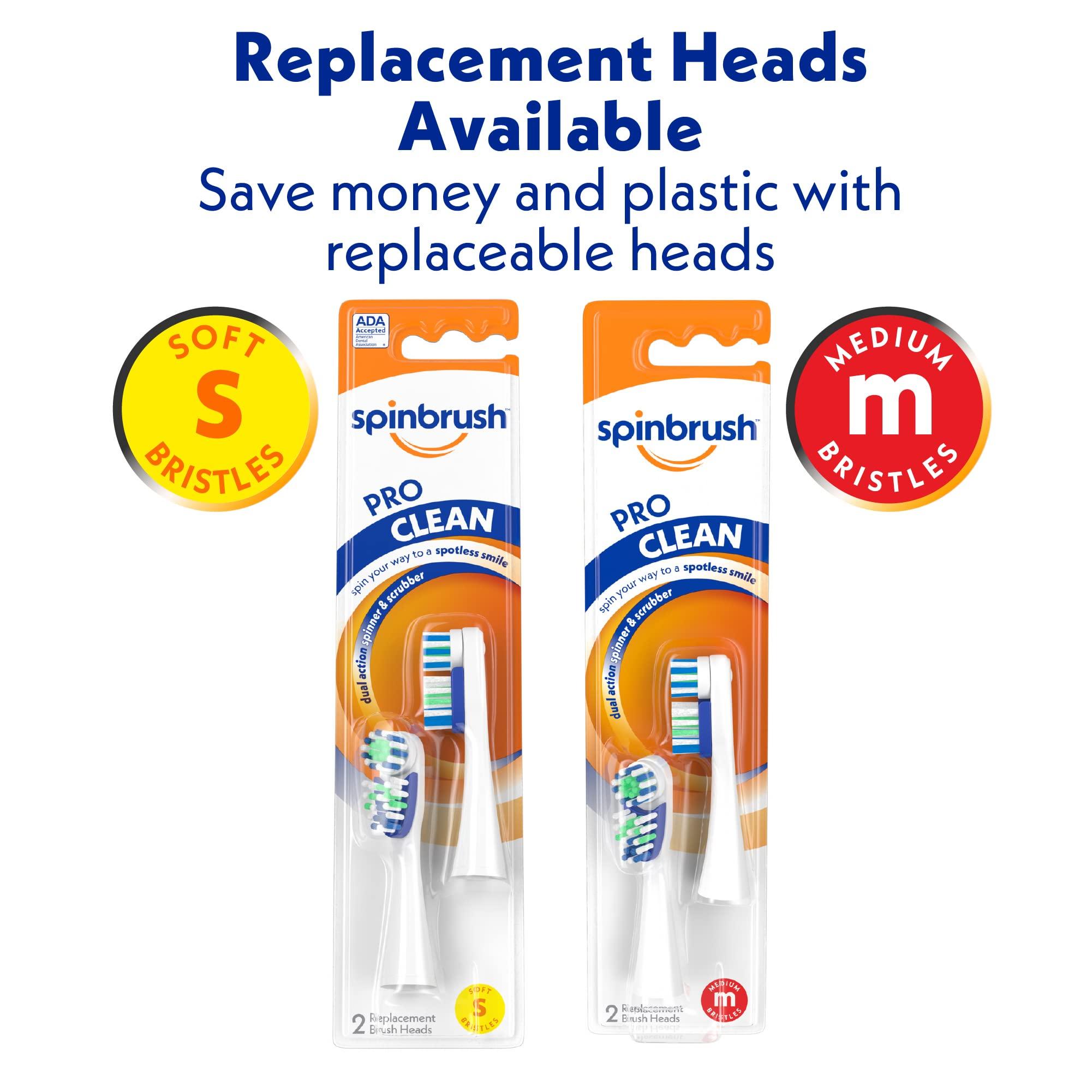 Spinbrush PRO CLEAN Battery Powered Toothbrush, Soft Bristles, 1 Count, Gold or Blue Color May Vary - Image 8