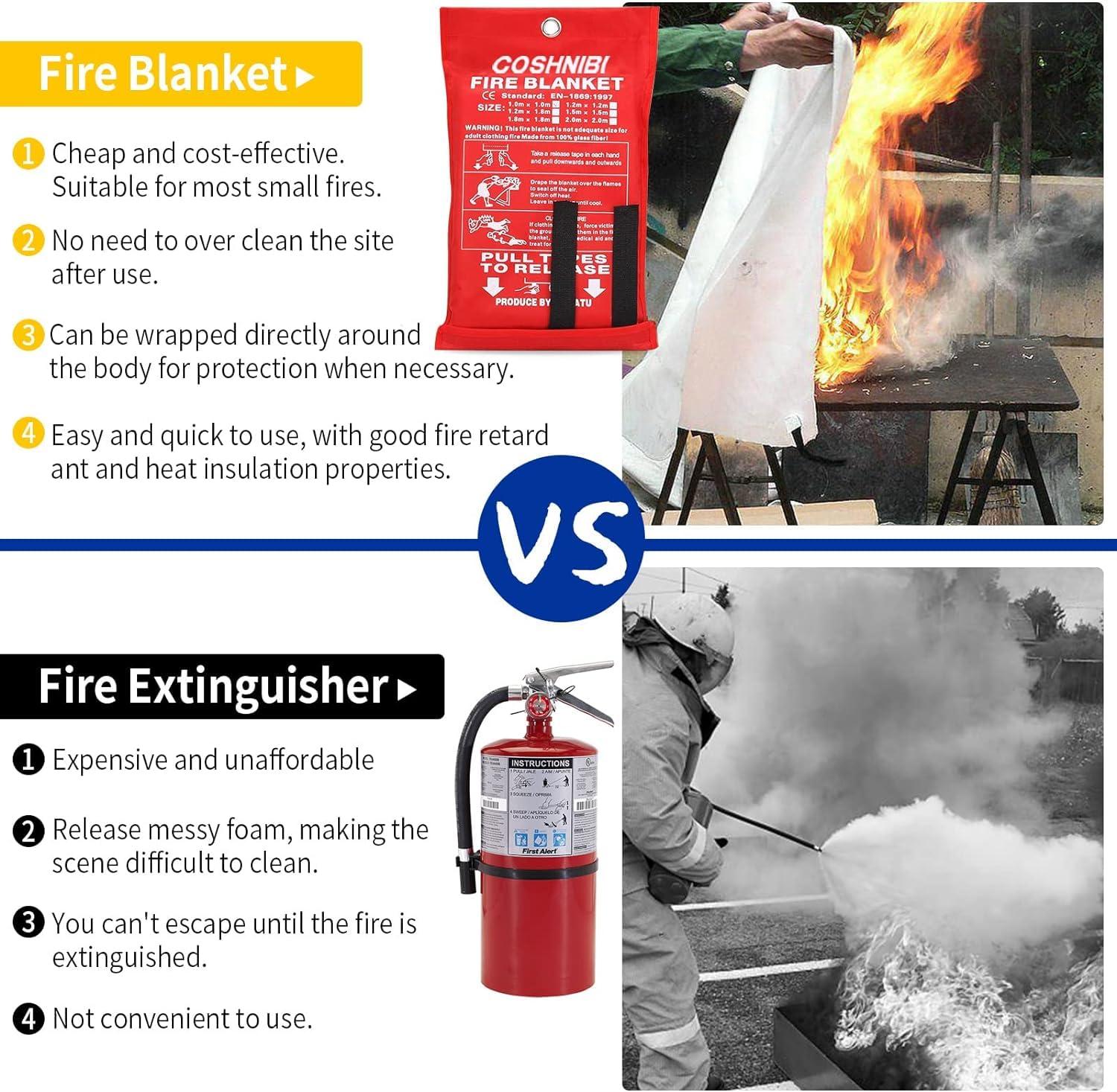 COSHNIBI Fire Blanket Emergency Fire Blanket for Home & Kitchen High Heat Resistant Fire Suppression Blankets Fiberglass Fire Blanket （2 Pack）, White, L-XCP202-2 - Image 5