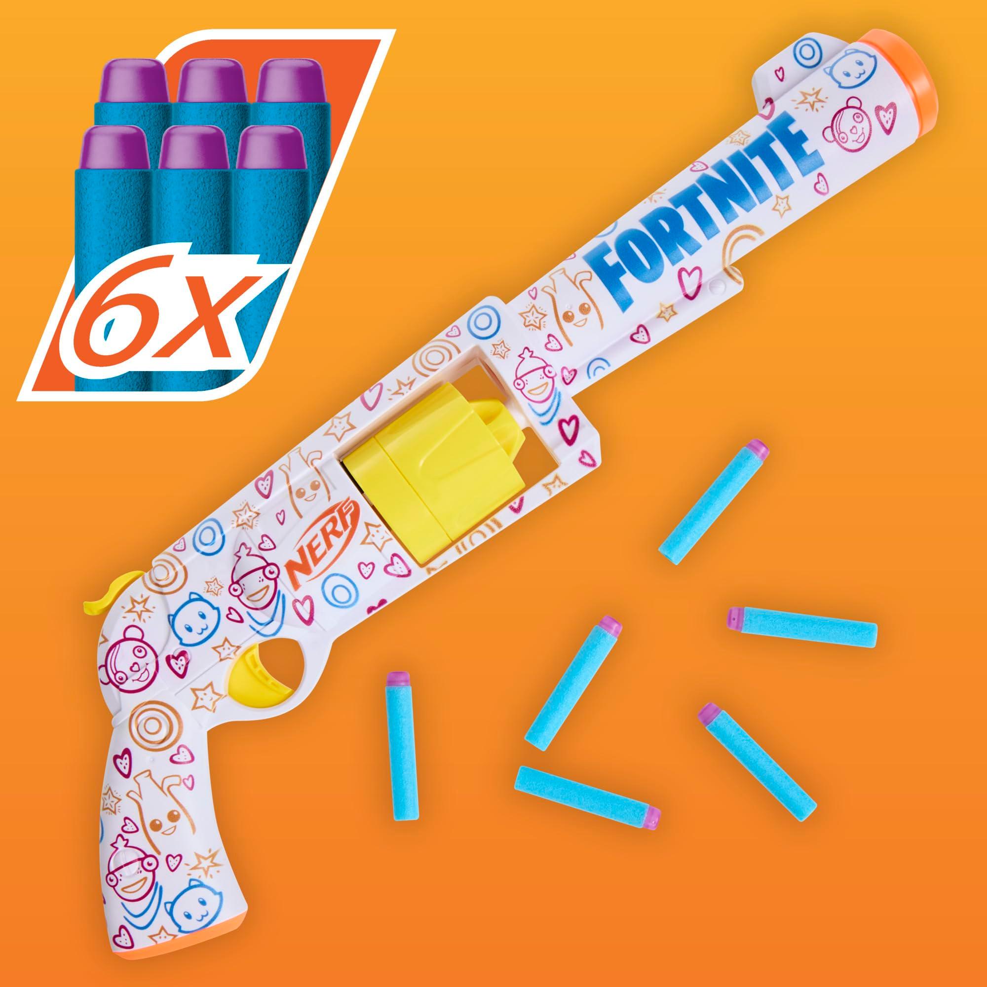 Nerf Fortnite Frenz 4 Ever Blaster, Bonus Code to Unlock Frenz 4 Ever Wrap in The Game, 6 Elite Darts, 6-Dart Drum, Fortnite Gifts - Image 3