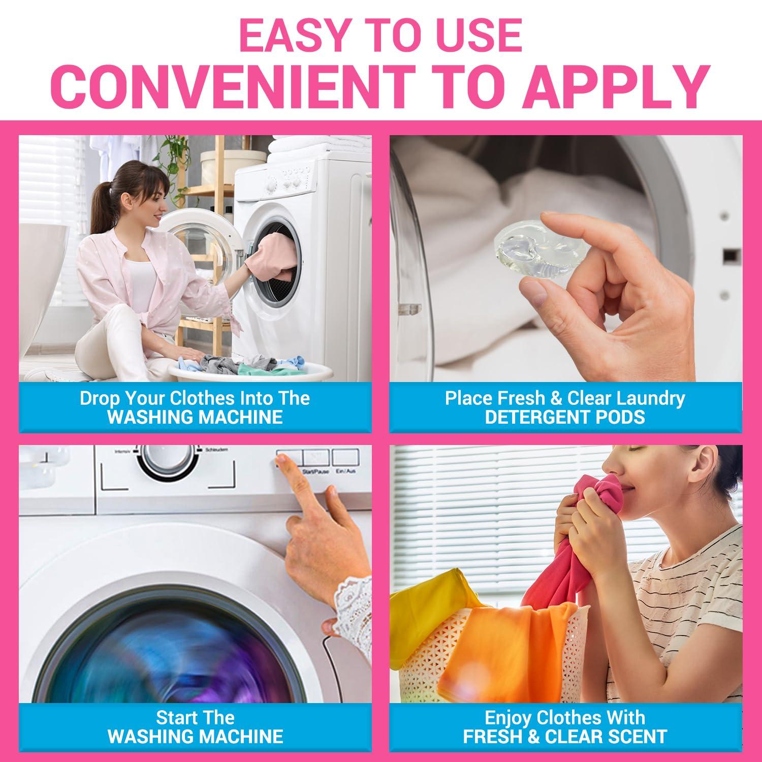 WBM Home Laundry Detergent Pods, 32 Count | Fresh & Clear Unscented | Laundry Pods 10x Ultrapower Cleaning With Color Protection and Eco-Friendly Packaging - Image 6