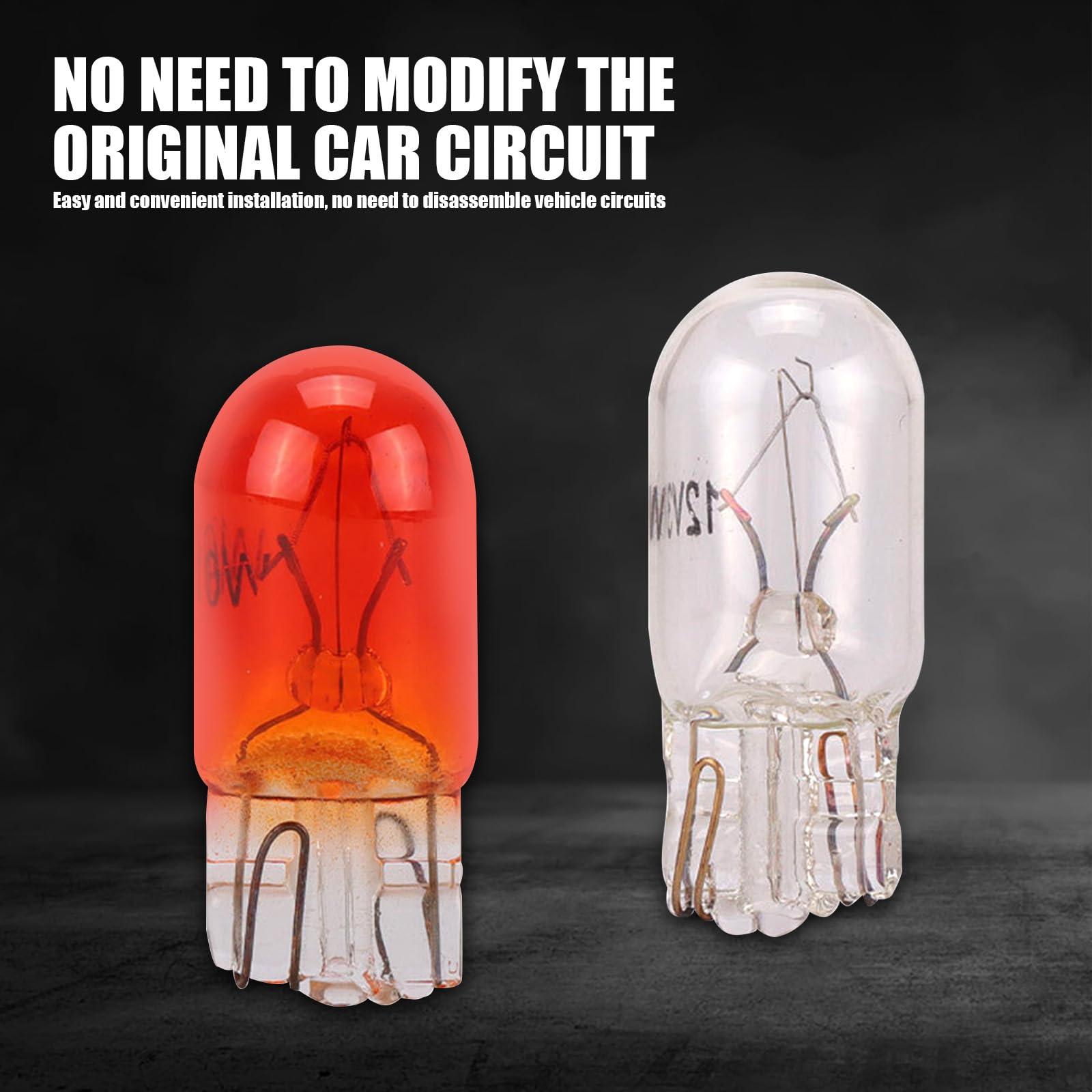 GKmow 100 PCS Car Brake Light Bulb, T10 12V 5W Halogen Incandescent, Turn Signal, Reverse Light, Daytime Running Bulb, Replacement for Cars, Trucks, SUVs (White) - Image 3