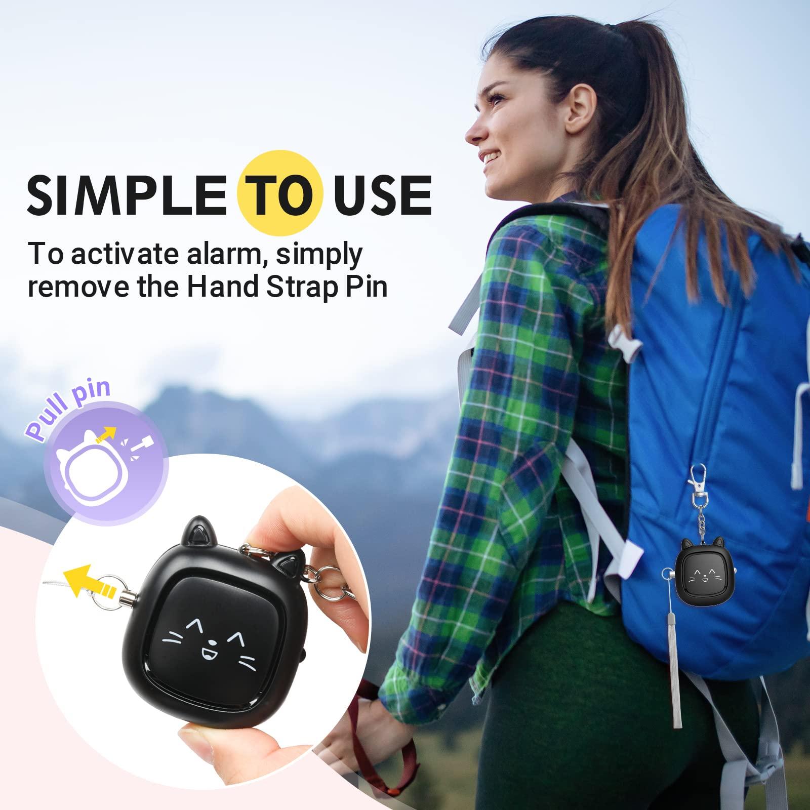 Safe Sound Personal Alarm, 130 dB Loud Siren Song Emergency Security Alarm Keychain with LED Light, Personal Sound Safety Siren for Women, Men, Children, Elderly(Black) - Image 5