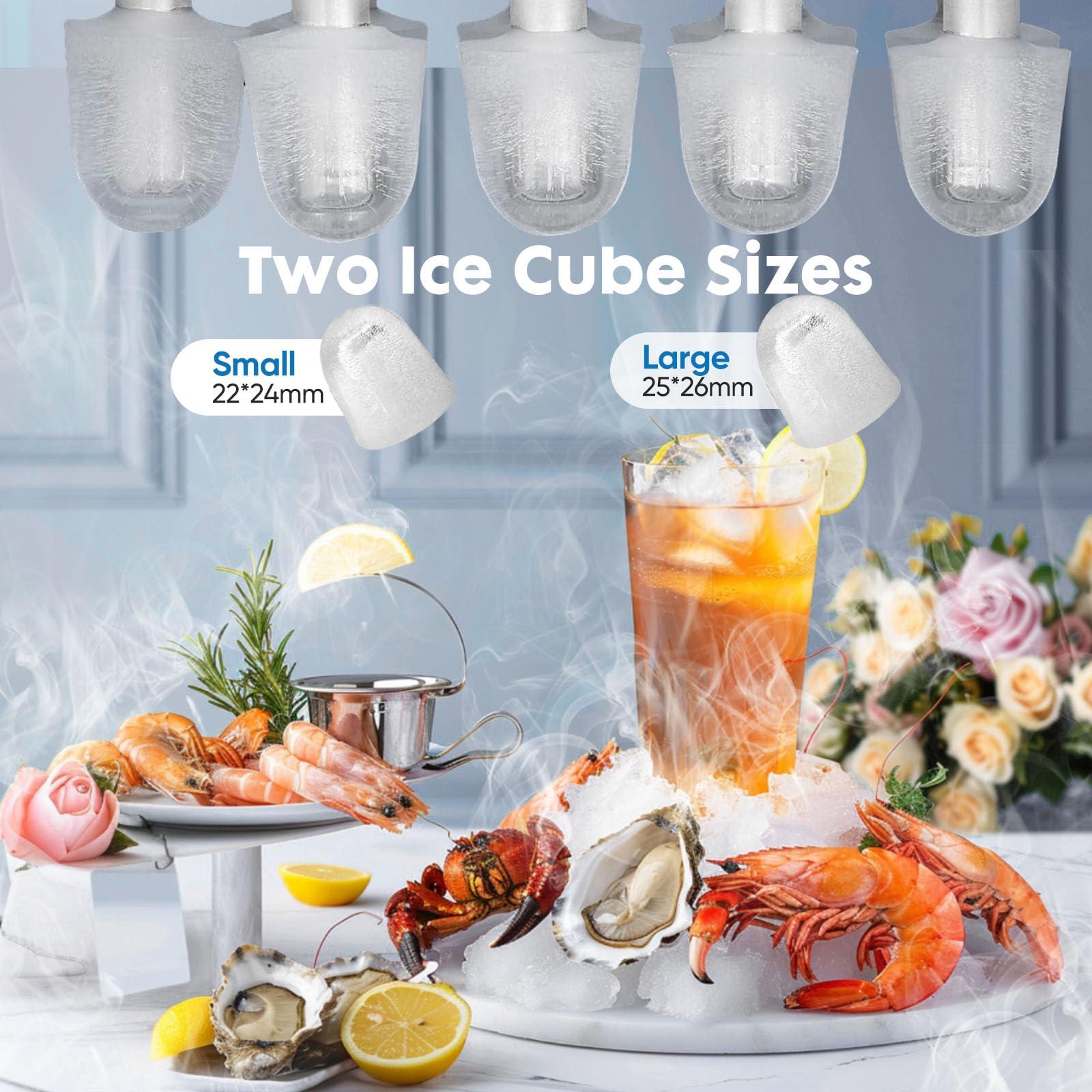 Sweetcrispy Countertop Ice Maker, Portable Ice Machine Self-Cleaning, 9 Cubes in 6 Mins, 26 lbs/24Hrs, 2 Sizes of Bullet Ice for Home Party Office - Image 3