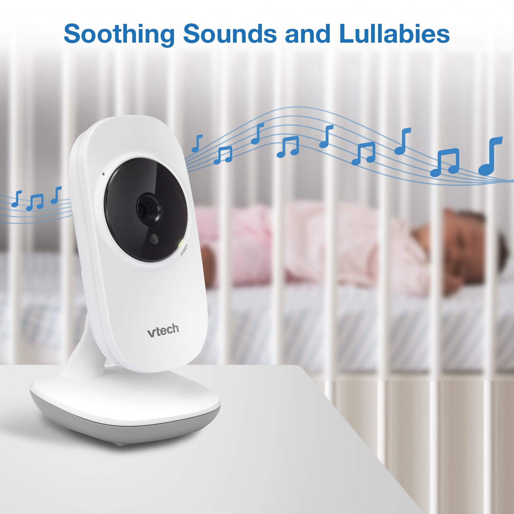 VTech VM819 Baby Monitor with Camera and Audio, 2.8” Screen Portable Baby Camera, Night Vision, 2-Way Audio, Temperature Sensor and Lullabies, Secure Transmission No WiFi, Ideal for Baby/Elderly/Pet - Image 8