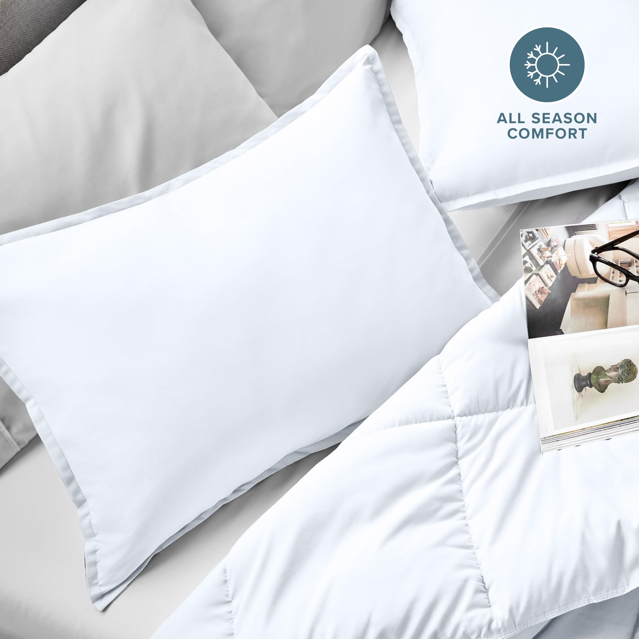 Bare Home Standard Pillow Sham Covers - Set of 2 - Premium 1800 Ultra-Soft Microfiber - Double Brushed - Stain & Fade Resistant - Bed Pillow Shams - Pillows Not Included (Set of 2, White) - Image 2