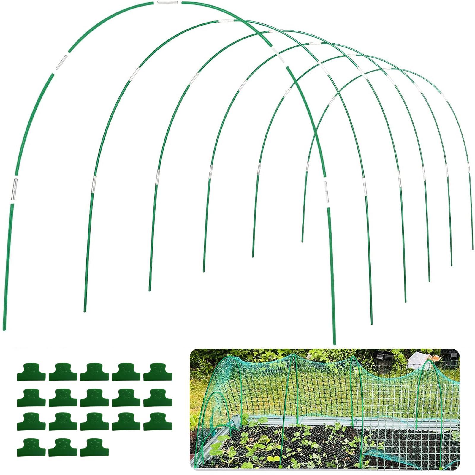BOTINDO Garden Hoops for Raised Beds 36Pcs, 6 Sets of 8FT Long Greenhouse Hoops Grow Tunnel Rust-Free Fiberglass Support Hoops Frame for Garden Netting Fabric Shade Cloth Row Cover (36 PCS)