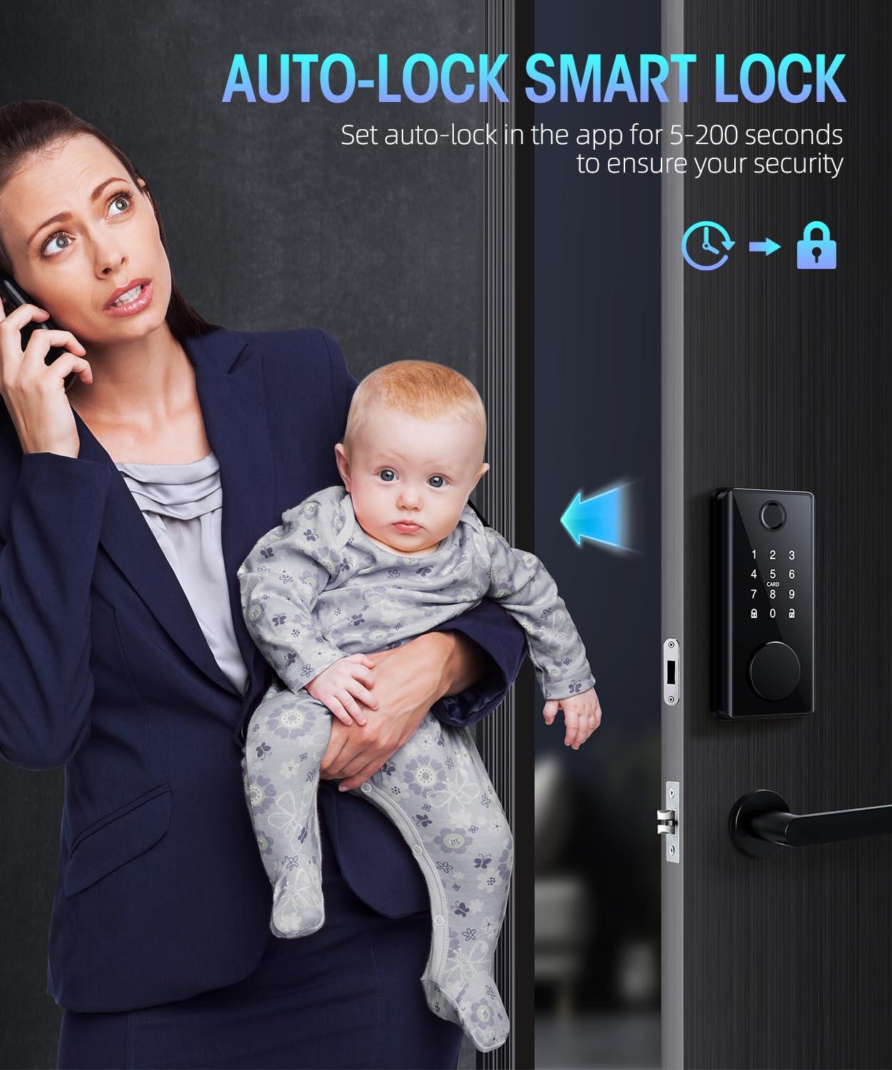 Keyless Entry Deadbolt – Smart Door Lock with App Control, Touchscreen Keypad Easy Installation, for Home, Apartment, Office - Image 3