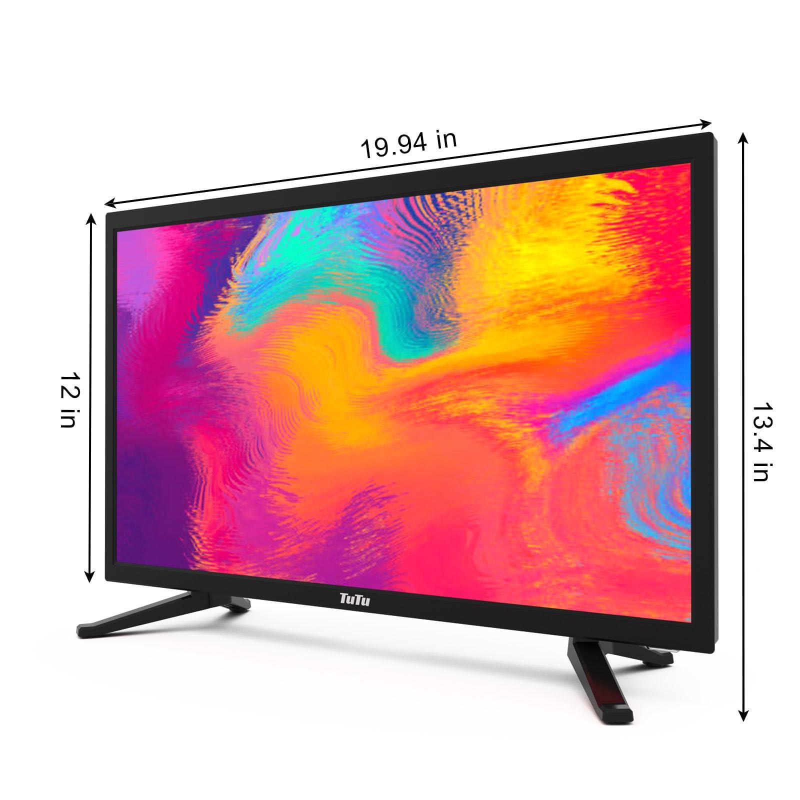 TuTu 22-inch LED TV, 1080P FHD Flat-Screen TV with Dolby Audio with HDMI, USB, VGA, RCA, Non-Smart TV or Monitor for Room, Kitchen, Office, or RV Camper - Image 7