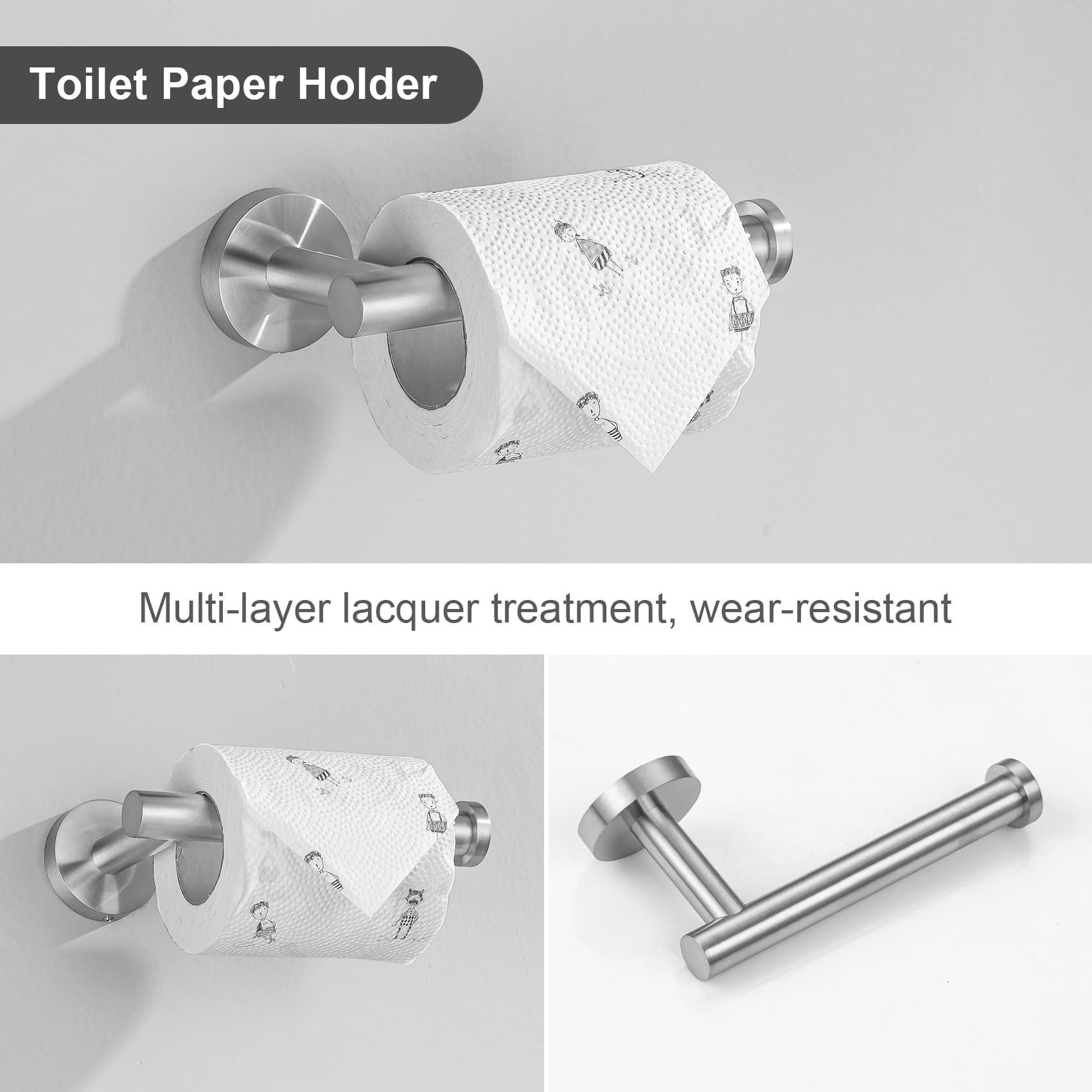 Lairuier Bathroom Hardware Set,Brushed Nickel 5-pieceTowel Bar Set Stainless Steel Wall Mounted Bathroom Hardware Accessories Set - Image 6