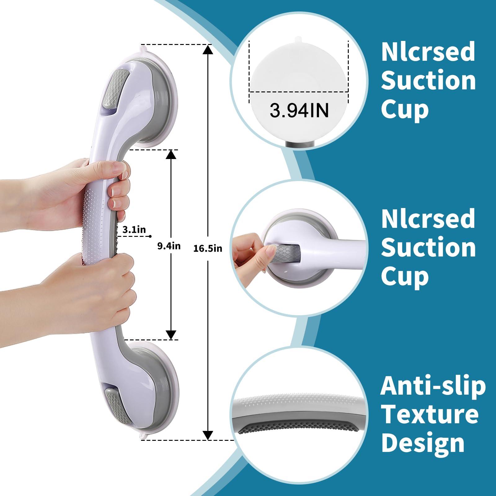 Shower Safety Bars - 2Pc 16 Inch Grab Bars for Bathtubs and Showers Safety, Adjustable Bathtub Handle for Seniors, No Drill Shower Grab Bar with Strong Suction Cups - Image 2