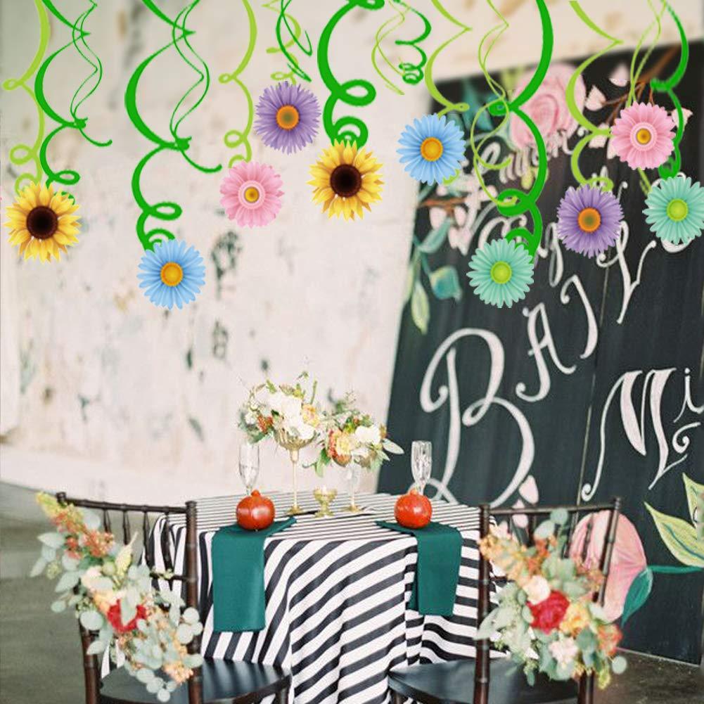 30Ct Summer Spring Sun Flower Hanging Swirl Decorations,Themed Birthday Party,Party Supplies,Ceiling Decorations for Girls,Boys,Kids, Bedroom,Classroom,Baby Shower - Image 6