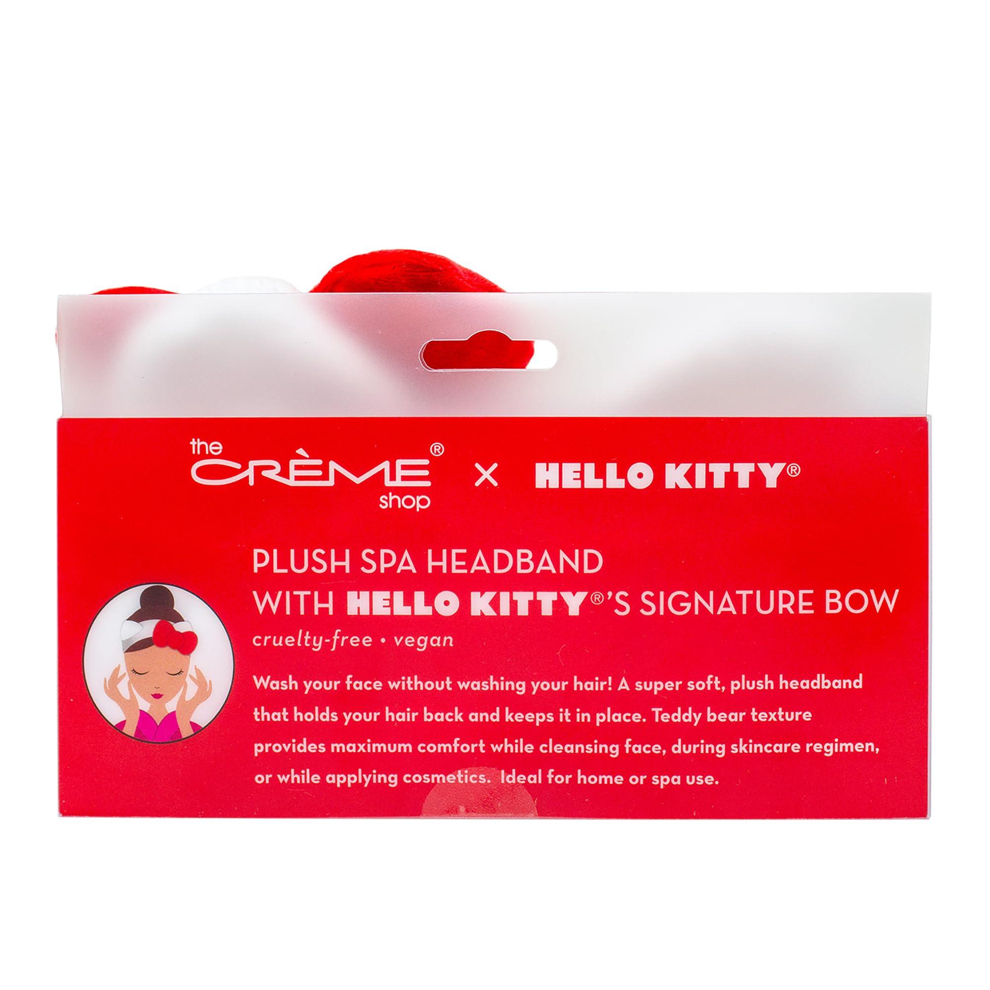 The Crème Shop Hello Kitty x Plush Spa Headband with Hello Kitty's Signature Bow, Face Wash Hair Band For Women - Image 4