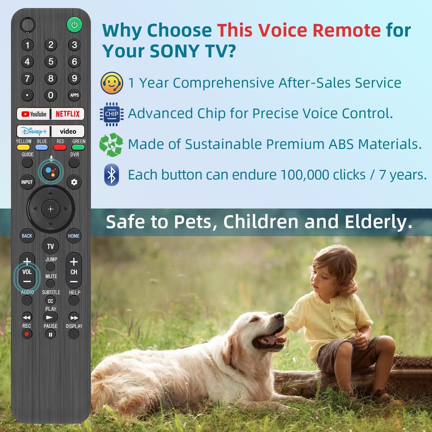 Replacement for Sony TV Remote, for All 2019-2025 Sony Remote Control for Bravia Smart TV with Voice Control. 1-Year Warranty. - Image 3
