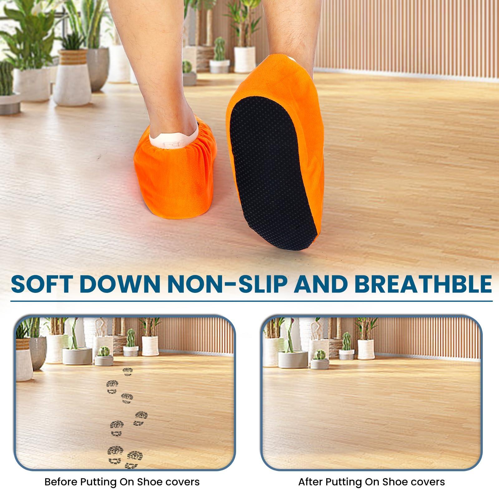 12 Pairs Reusable Non Slip Cloth Shoe Covers Washable Thickened Boot Shoe Covers for Indoors and Households one size 11 Colors - Image 4