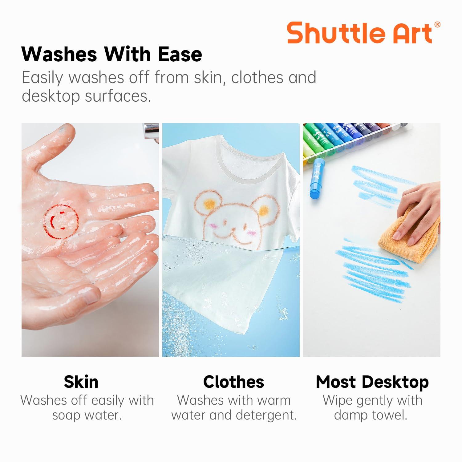 Shuttle Art Tempera Paint Sticks, 32 Colors Solid Tempera Paint for Kids, Super Quick Drying, No-Toxic, Works Great on Paper Wood Glass Ceramic Canvas - Image 7