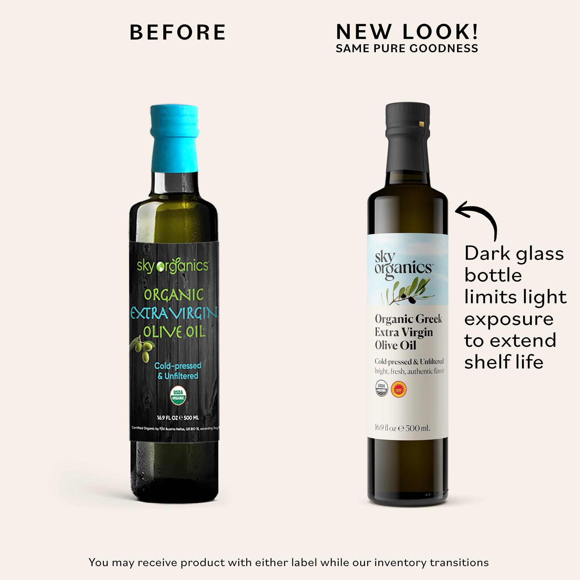 Sky Organics - Organic Extra Virgin Olive Oil, 16 fl oz - Cold Pressed & Unfiltered - Bright, Fresh, Authentic Flavor - Sourced from Farmers in Greece - 100% Pure - Kosher - Natural, Vegan, & Soy Free - Image 2