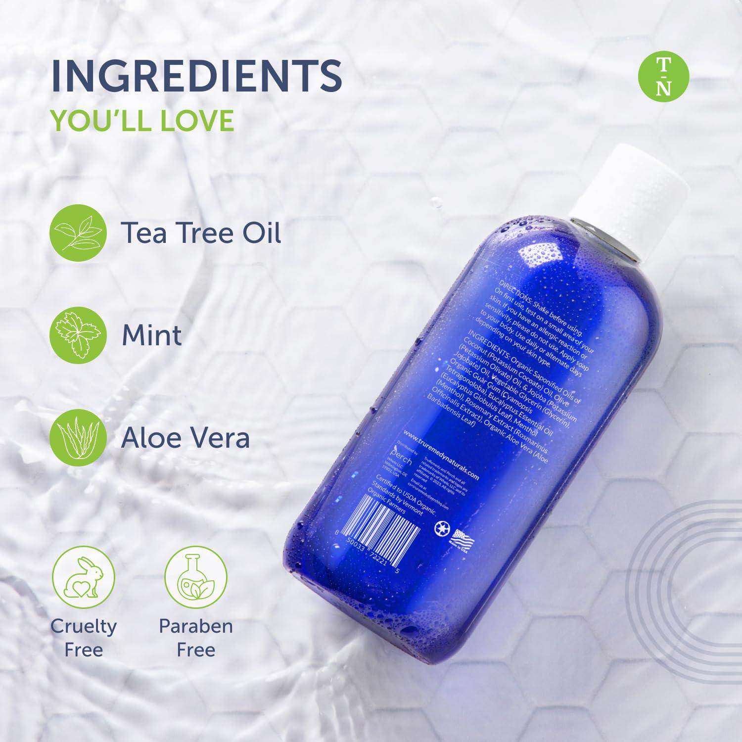 Truremedy Naturals Remedy Tea Tree Oil Body Wash - 12 oz Refreshing Cleanser for Skin and Scalp with Tea Tree, Peppermint, and Aloe - Invigorating Soap Body Wash - Image 4