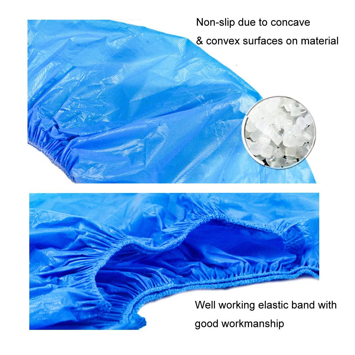 JIAQUAN 100 Pack (50 Pairs) Disposable Plastic Shoe Covers & Boot Covers Waterproof Non-slip for Construction, Workplace, Indoor Carpet Floor Protection,One Size Fits Most. - Image 3