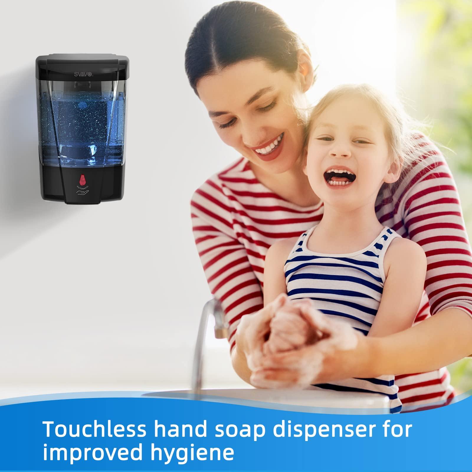 SVAVO Automatic Soap Dispenser Hand Soap Dispenser Wall Mount 600m/21 fl.oz, Touchless Electric Sensor Pump Battery Operated for Offices Home Kitchen Bathroom Hotel Restaurant Commercial - Image 8