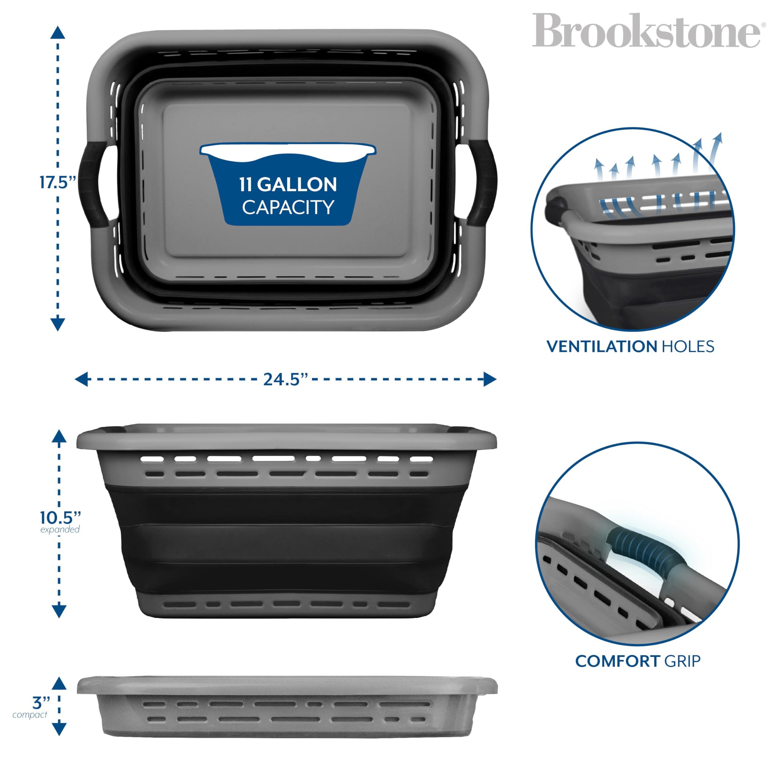 BROOKSTONE, 1 UNIT, 11 GALLONS - [OUR LARGEST BASKET EVER] 24" Collapsible Laundry Basket, Comfort Non-Slip Grip Handles, Minimalist Space Saving Design, Portable Pop-Up Hamper, [BPA FREE] - Image 6