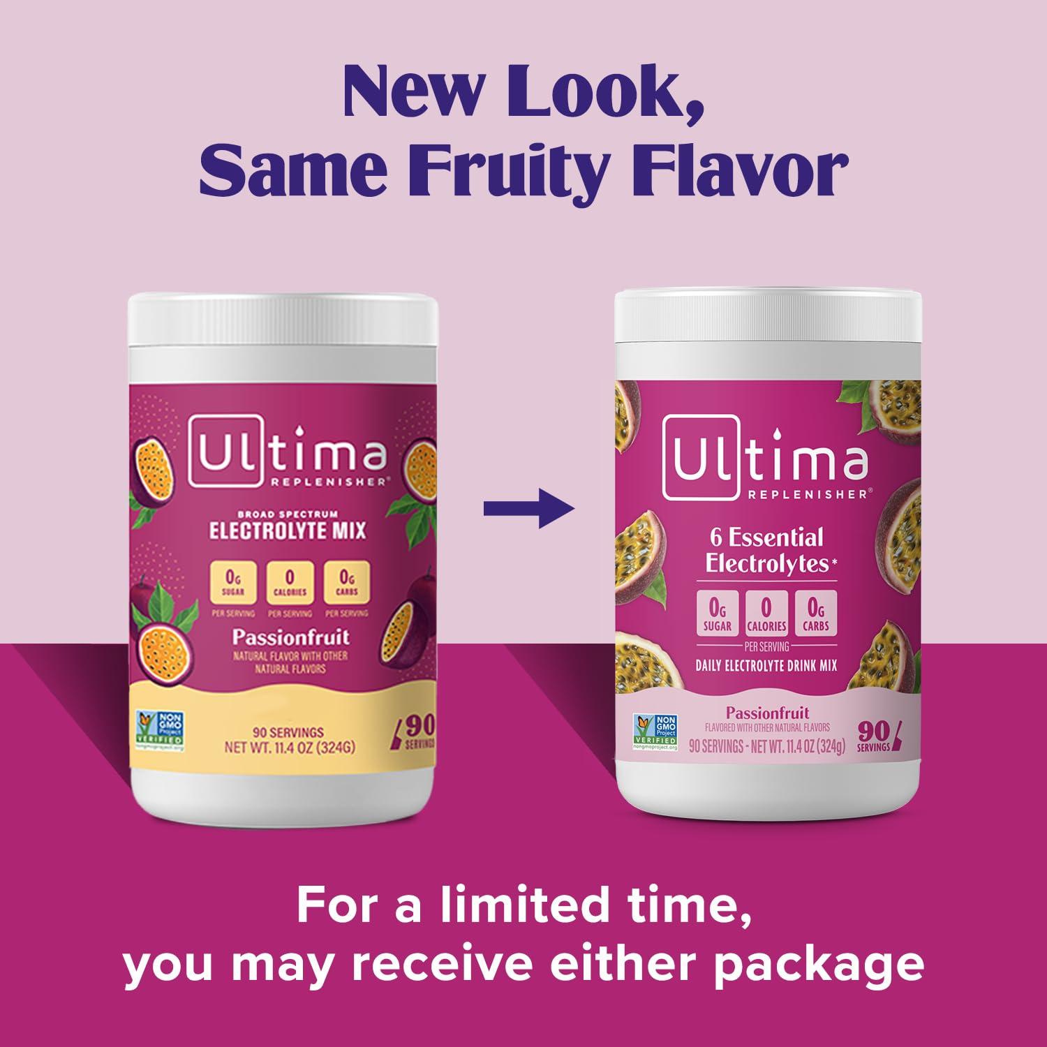 Ultima Replenisher Daily Electrolyte Powder Drink Mix – Sugar Free – Passionfruit, 90 Servings – Hydration Powder with 6 Key Electrolytes and Trace Minerals – Keto Friendly, Non-GMO - Image 2