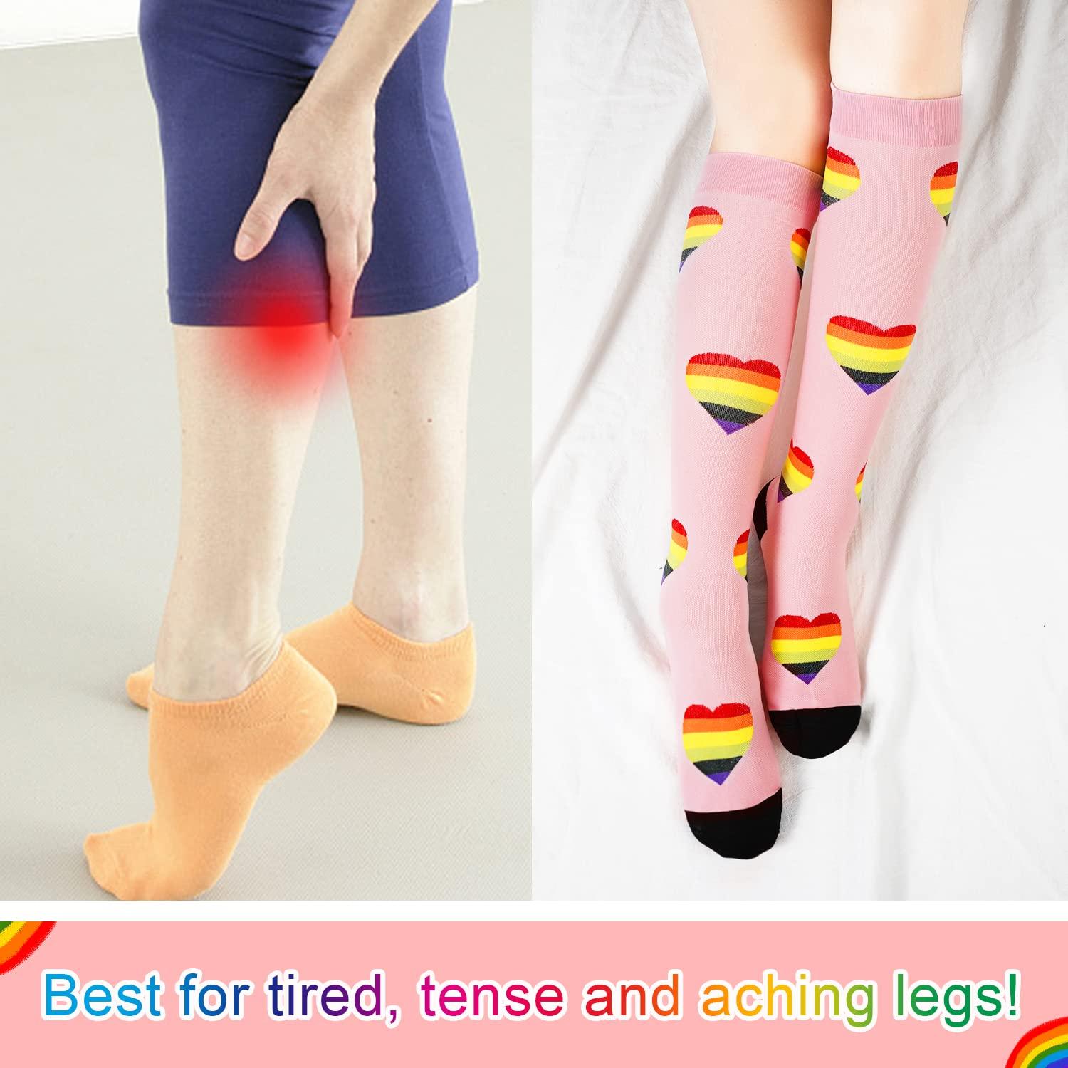 Junely Compression Socks for Women Knee High Stockings for Running Nurses Support Travel Pregnancy Gifts - Image 4