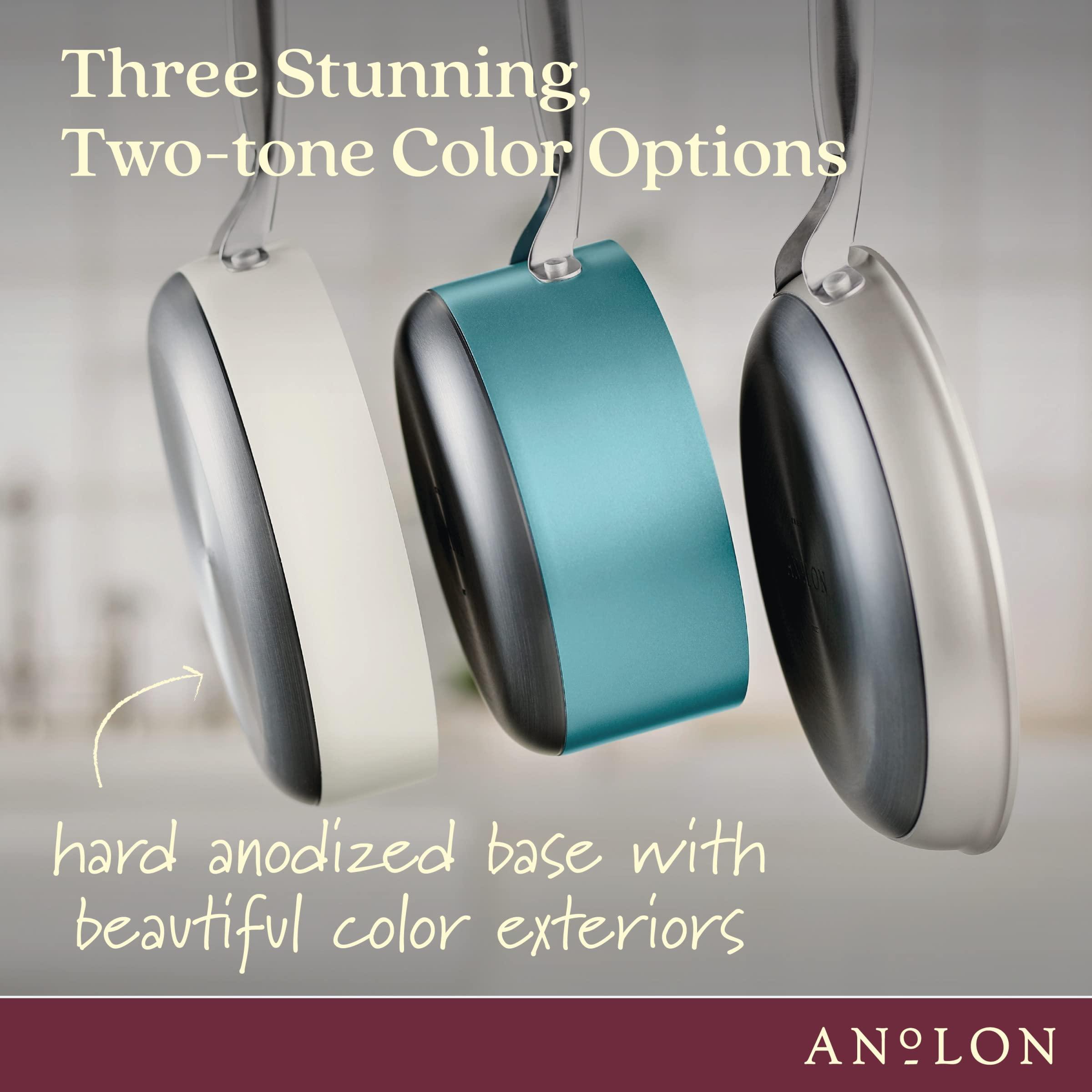Anolon Achieve Hard Anodized Nonstick Saucepot with Lid, 4 Quart, Teal - Image 4