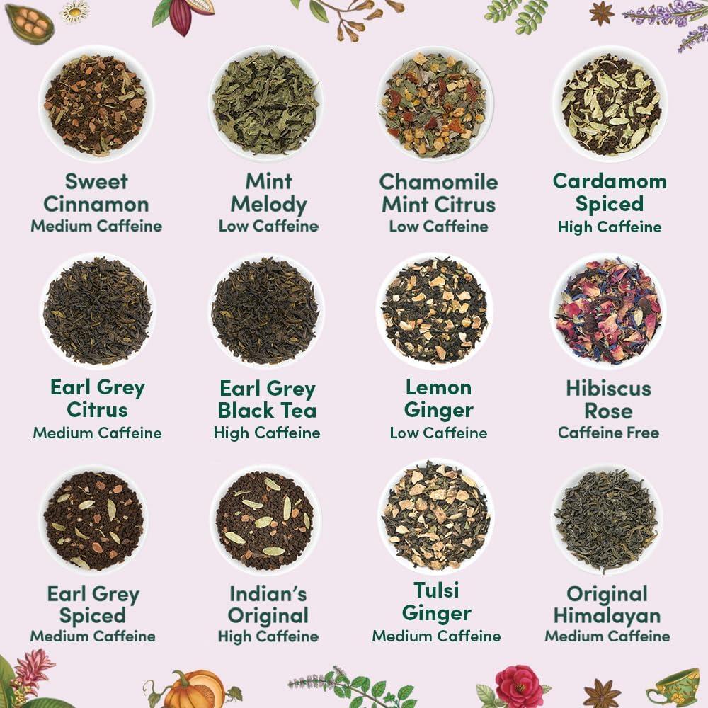 VAHDAM, Assorted Tea Gift Set | Classic Box - 24 Unique Flavor in Individually Wrapped Pyramid Tea Bags | Ideas for Tea Lovers | Gifts for Women & Men - Image 2