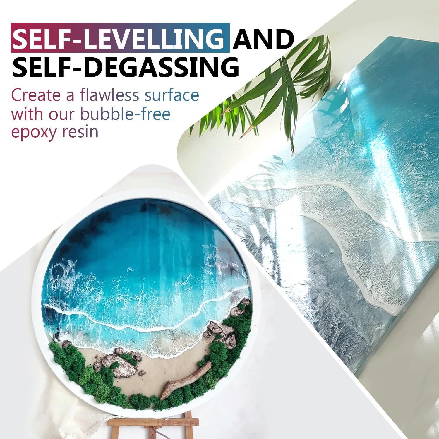 Epoxy Resin 2 Gallon Kit, Crystal Clear Epoxy Resin High Gloss, Easy Mix 1:1 Bubbles Free Art Resin for Coating and Casting, Countertop, Table Top, River Tables, Jewelry, Craft DIY, Molds - Image 4