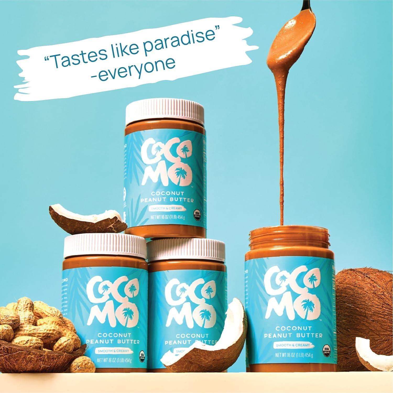 Cocomo Coconut Peanut Butter Spread, 16 oz - Organic Peanut Butter, Natural, Gluten Free, Vegan, High Protein, Healthy Snack, Smooth and Creamy - Image 7