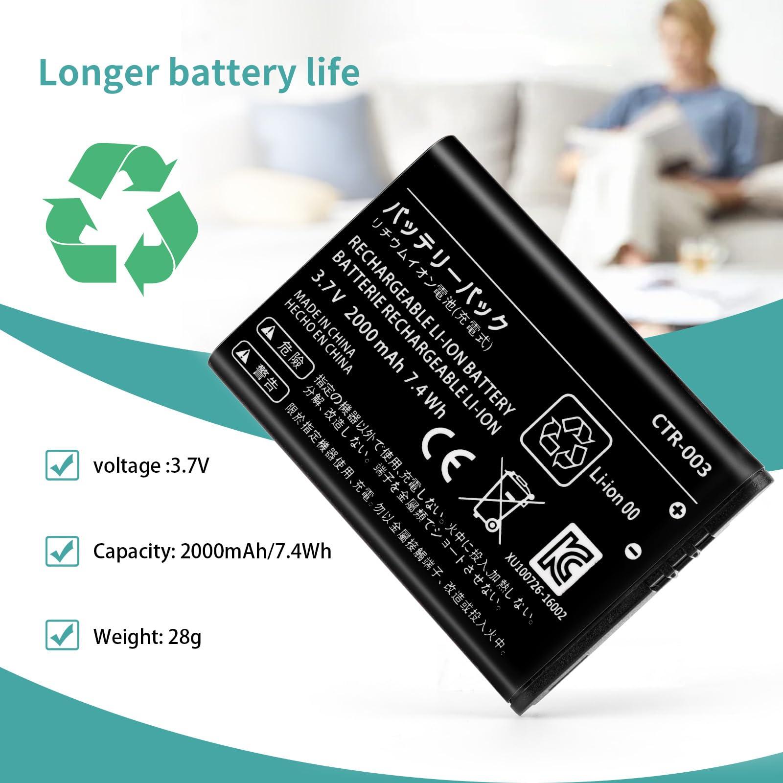 oliadeo Replacement 3DS 2DS Battery: CTR-003 Compatible with for Nintendo Old 3DS, 2DS, 2DS XL Game Console Lithium-ion Battery with Tool (Not for New 3DS, 3DS XL) - Image 5