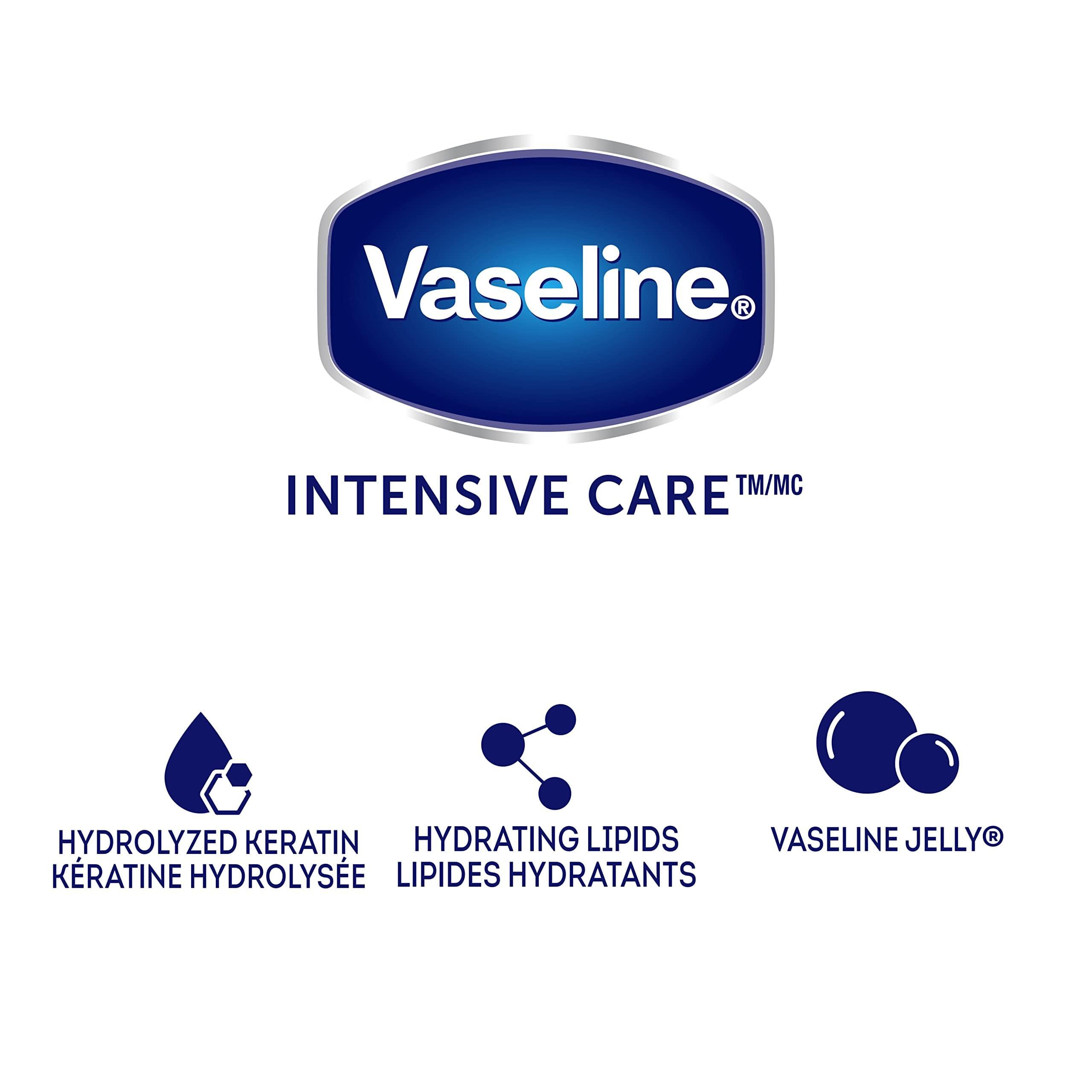 Vaseline Lotion, Healthy Hands Stronger Nails with Keratin 3-Pack – Intensive Care Hand Lotion with Petroleum Jelly, 3.4 Oz Ea - Image 4