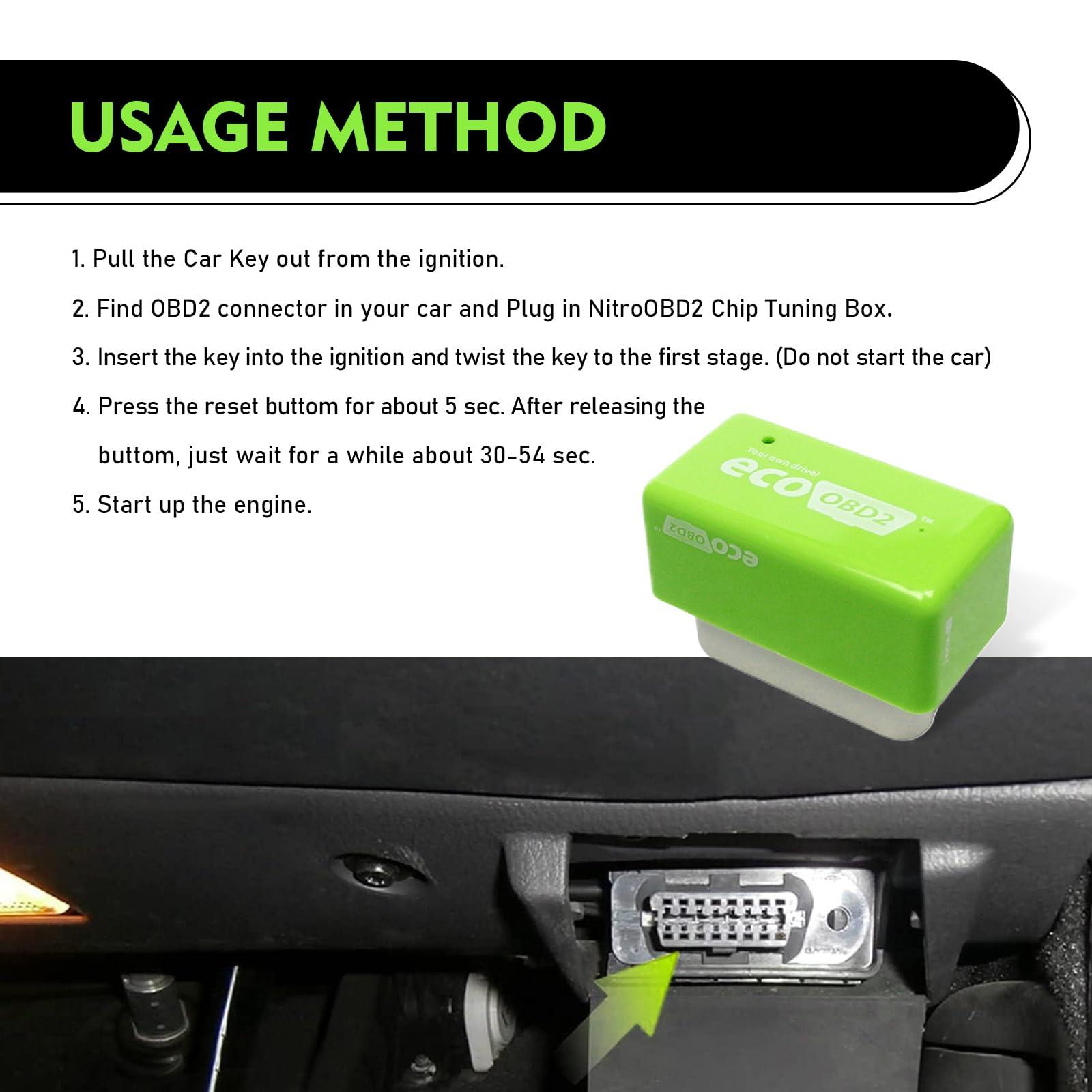pinflaw 2 PCS Automobile Power Upgrade Fuel Saving, OBD2 ECOOBD2 Automotive Plug and Driver Single Plate, Automotive Energy Saver Accessories, Universal for Most Cars (Green) - Image 3