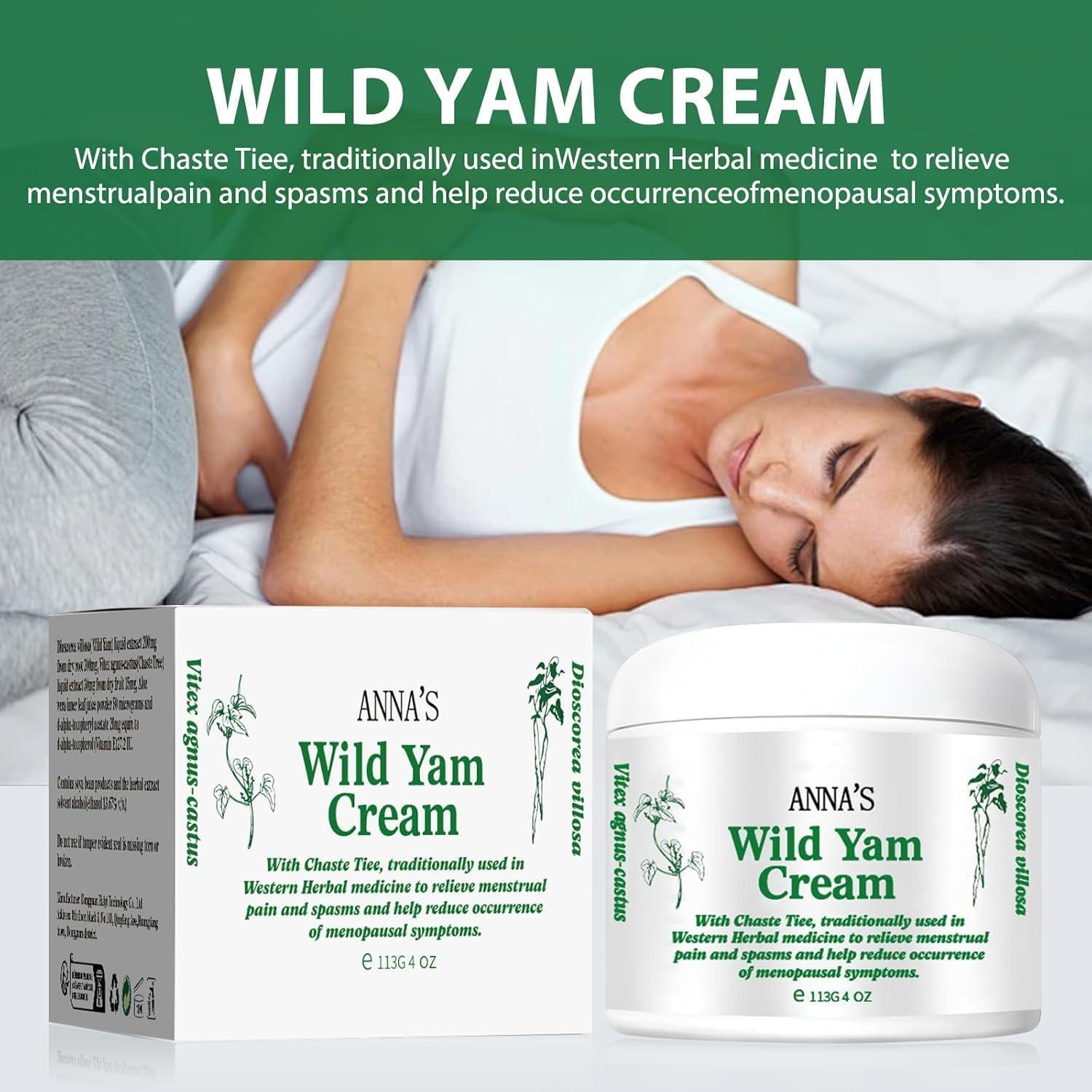 Anna's Organic Wild Yam Cream, Wild Yam Cream Body Moisturizer for All Skin Types - Image 2