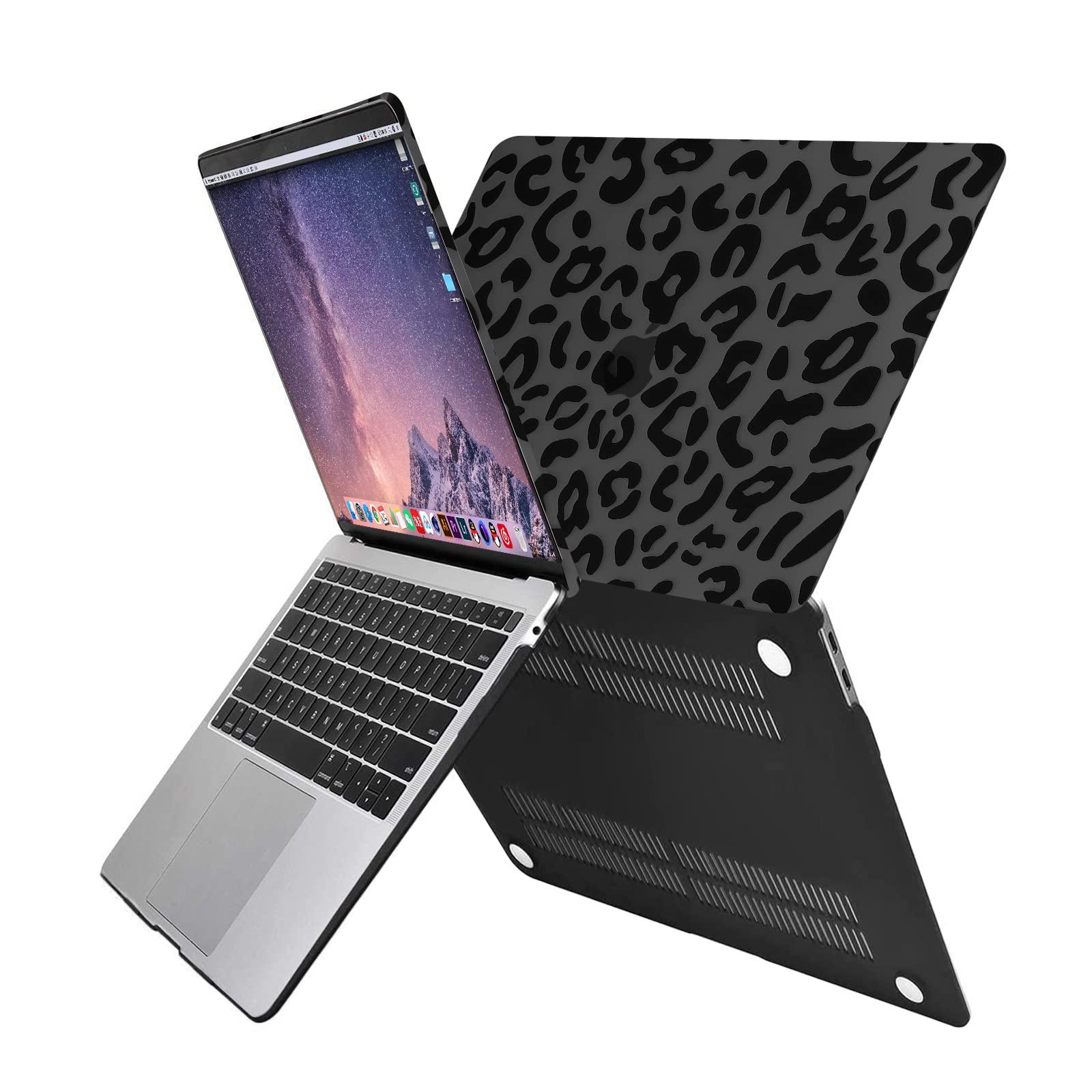 MOSISO Compatible with MacBook Air 13 inch Case 2022 2021 2020 2019 2018 Release A2337 M1 A2179 A1932 Retina Display, Plastic Leopard Grain Hard Shell Case&Keyboard Cover&Screen Protector, Black - Image 3