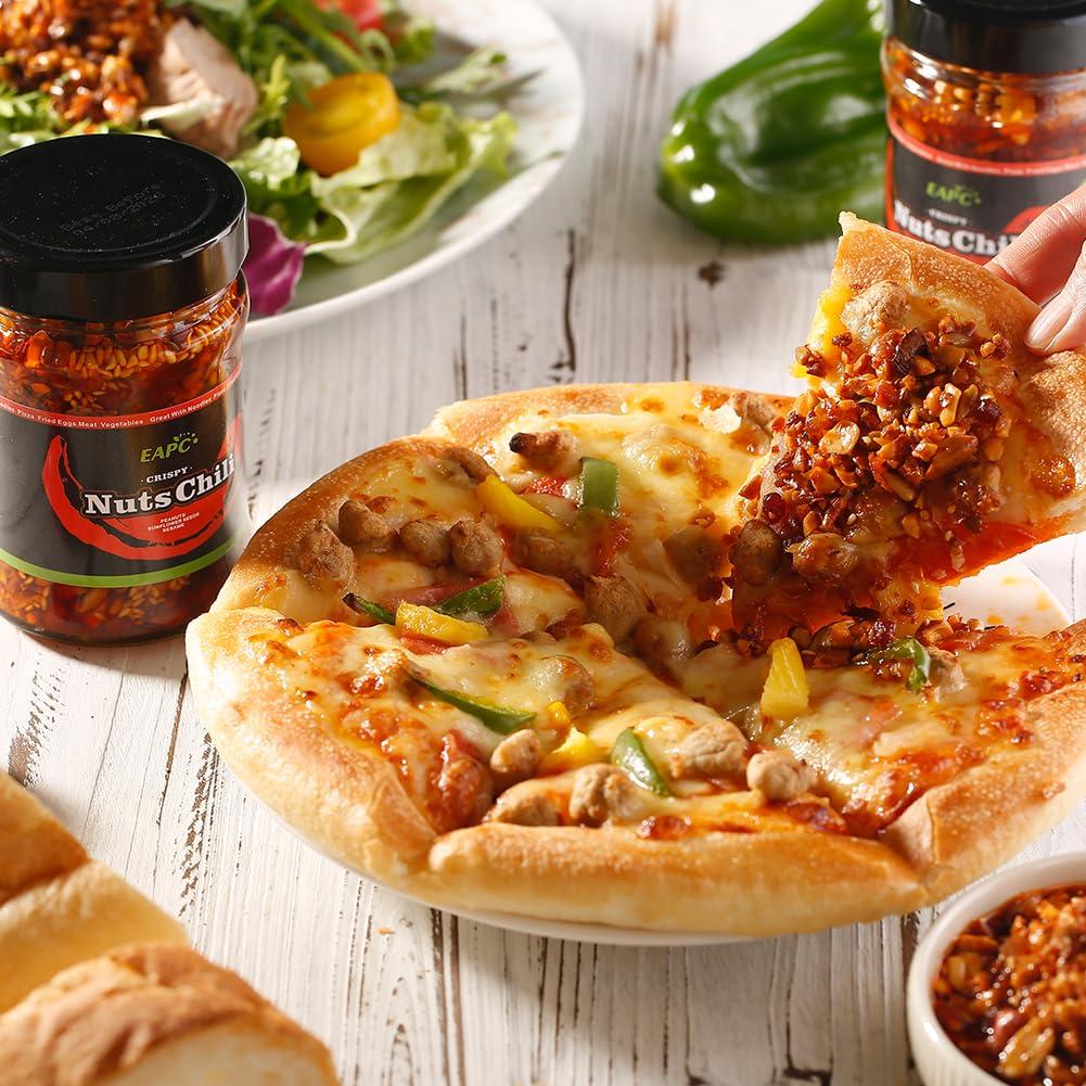 EAPC Nuts Chili Oil - 6.7oz Chili Crisp Oil with Peanuts, Sunflower Seeds, Sesame, Extra Crunchy Nuts Chili Sauce, Ready to Eat and Use as Sauce, Condiment - Image 6