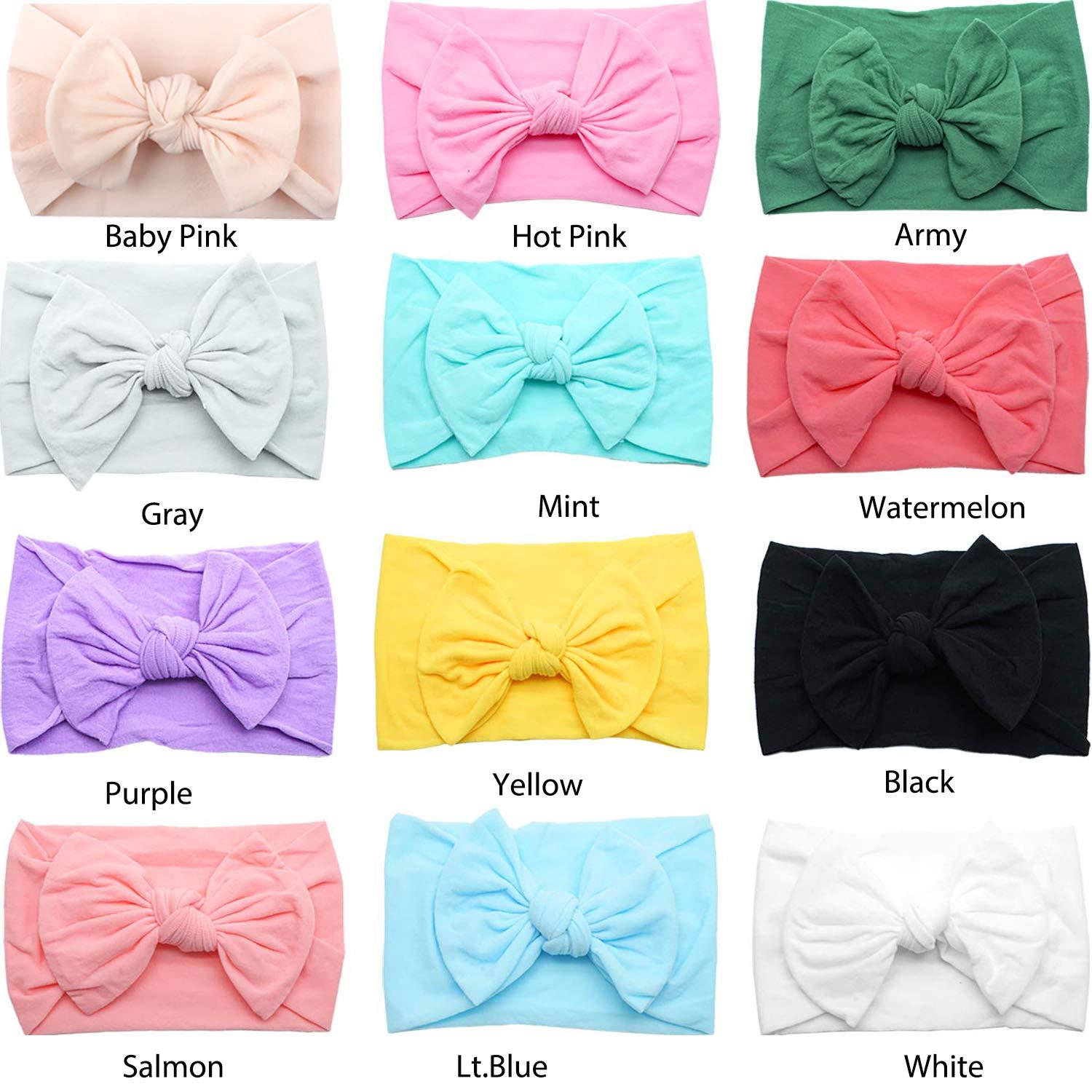 CÉLLOT Super Stretchy Soft Knot Headbands with Hair Bows Head Wrap Hair Accessories For Newborn Baby Girls Infant Toddlers Kids - Image 2