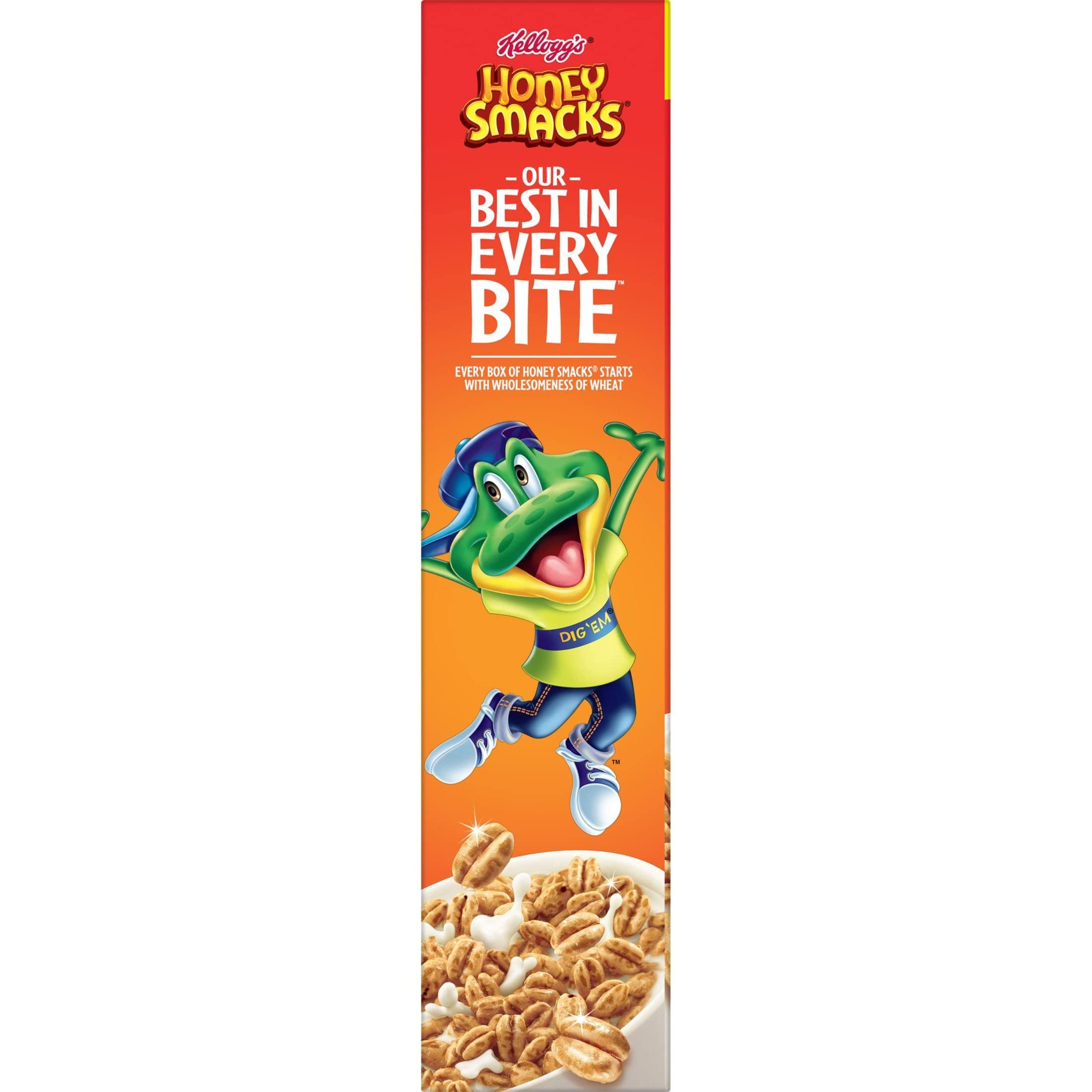 Honey Smacks Breakfast Cereal, Made with Whole Grain, Kids Snacks, Large Size, Original, 15.3oz Box (1 Box) - Image 9